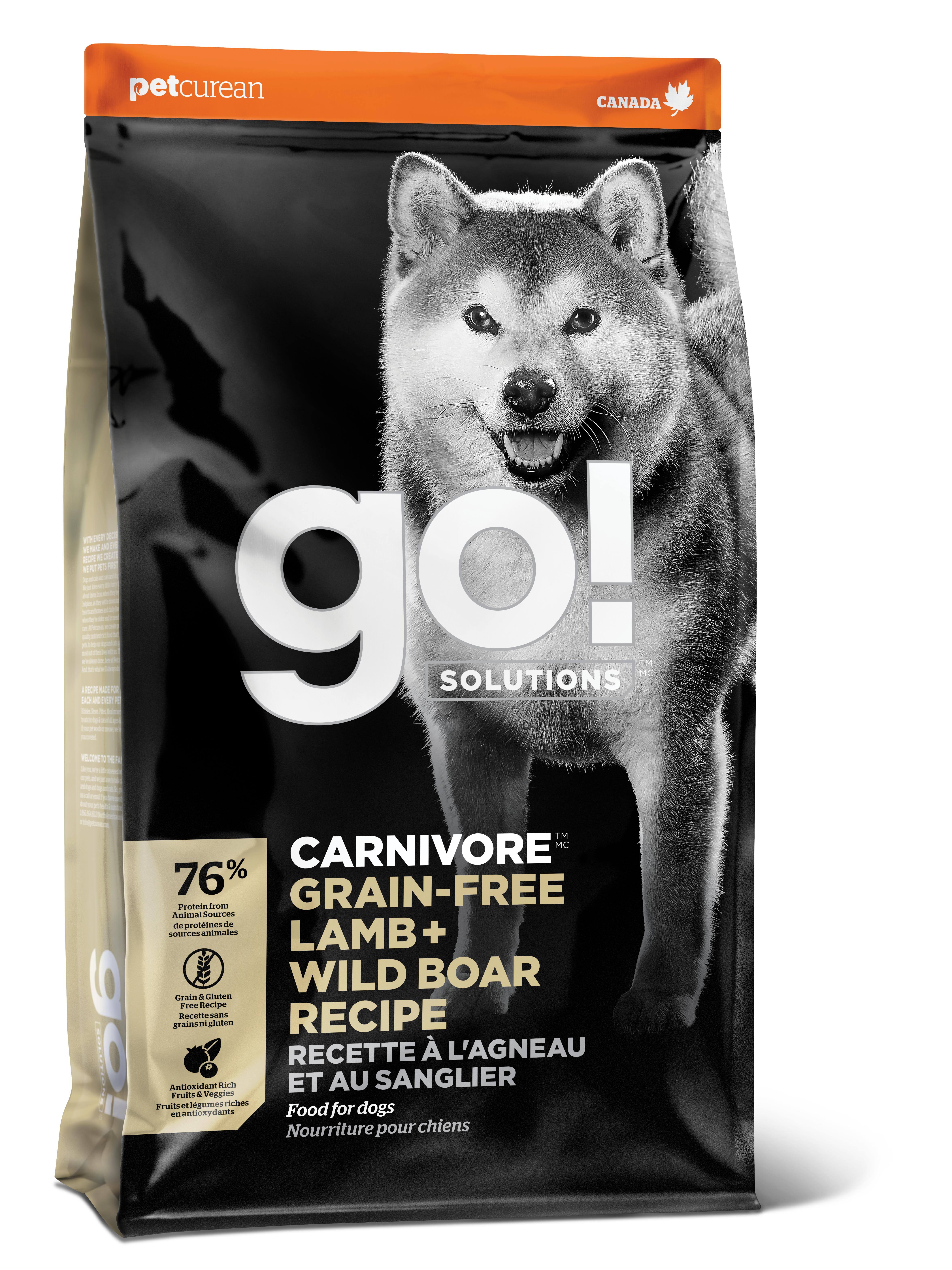 Go! Carnivore Grain-Free Lamb + Wild Boar Dry Dog Food, 12-lb