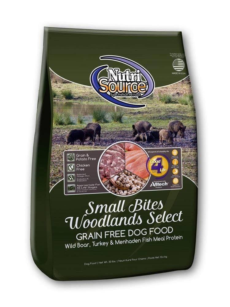 NutriSource Grain Free Woodlands Select Small Bites Dry Dog Food, 15-lb