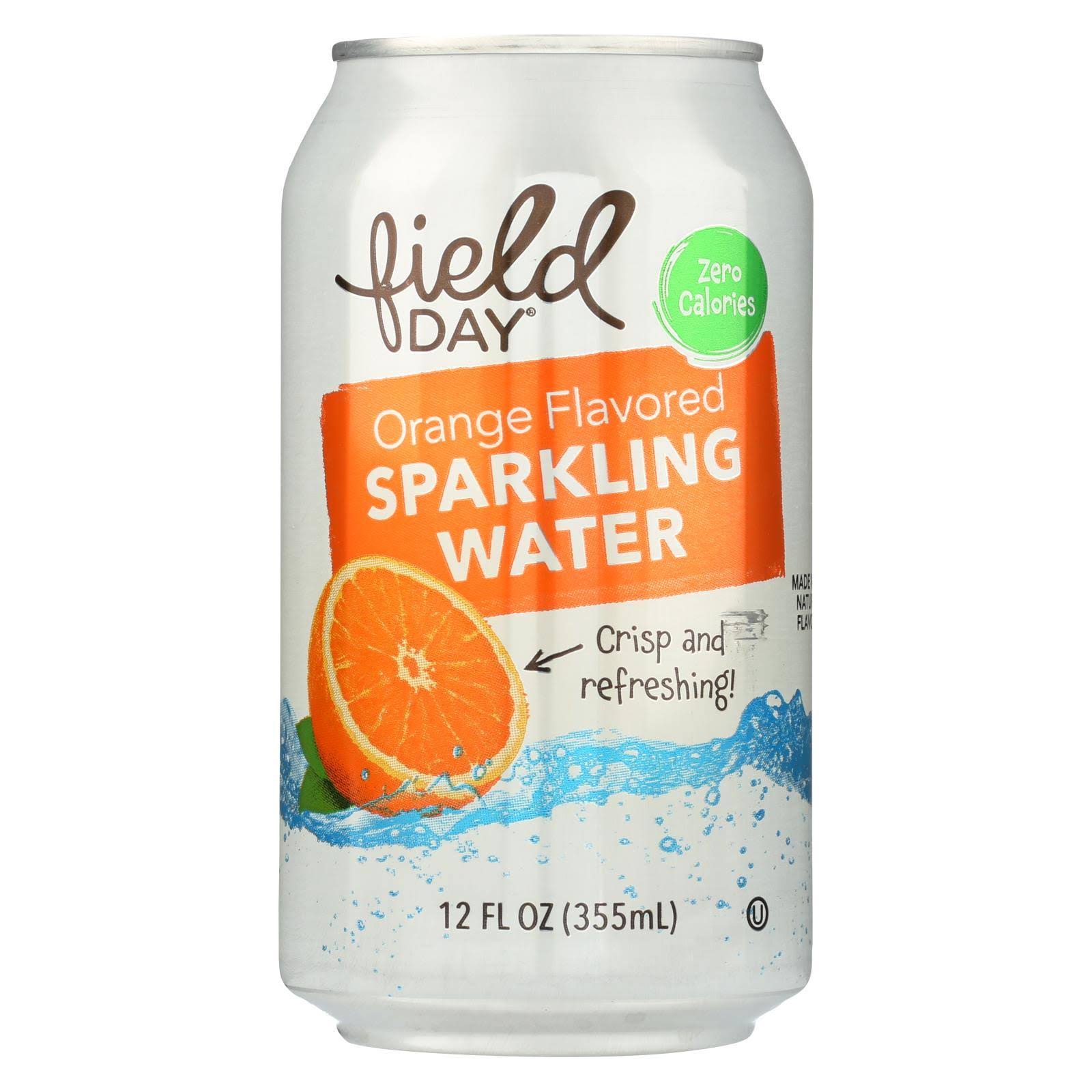 Field Day 1795145 Orange Flavored Sparkling Water, 12 Fl. oz - Case of 4