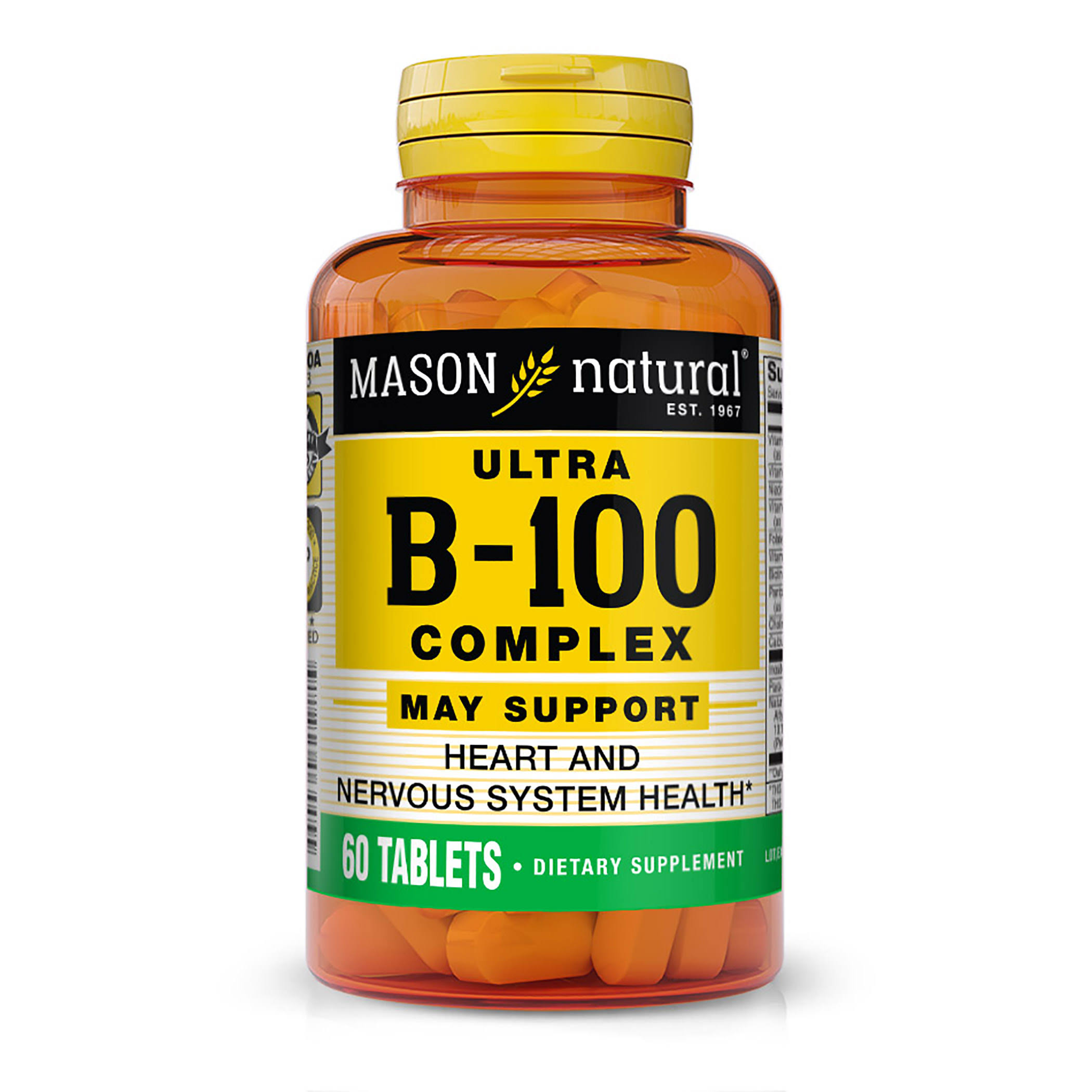 Mason Natural Ultra B-100 Complex Dietary Supplement - 60 Tablets