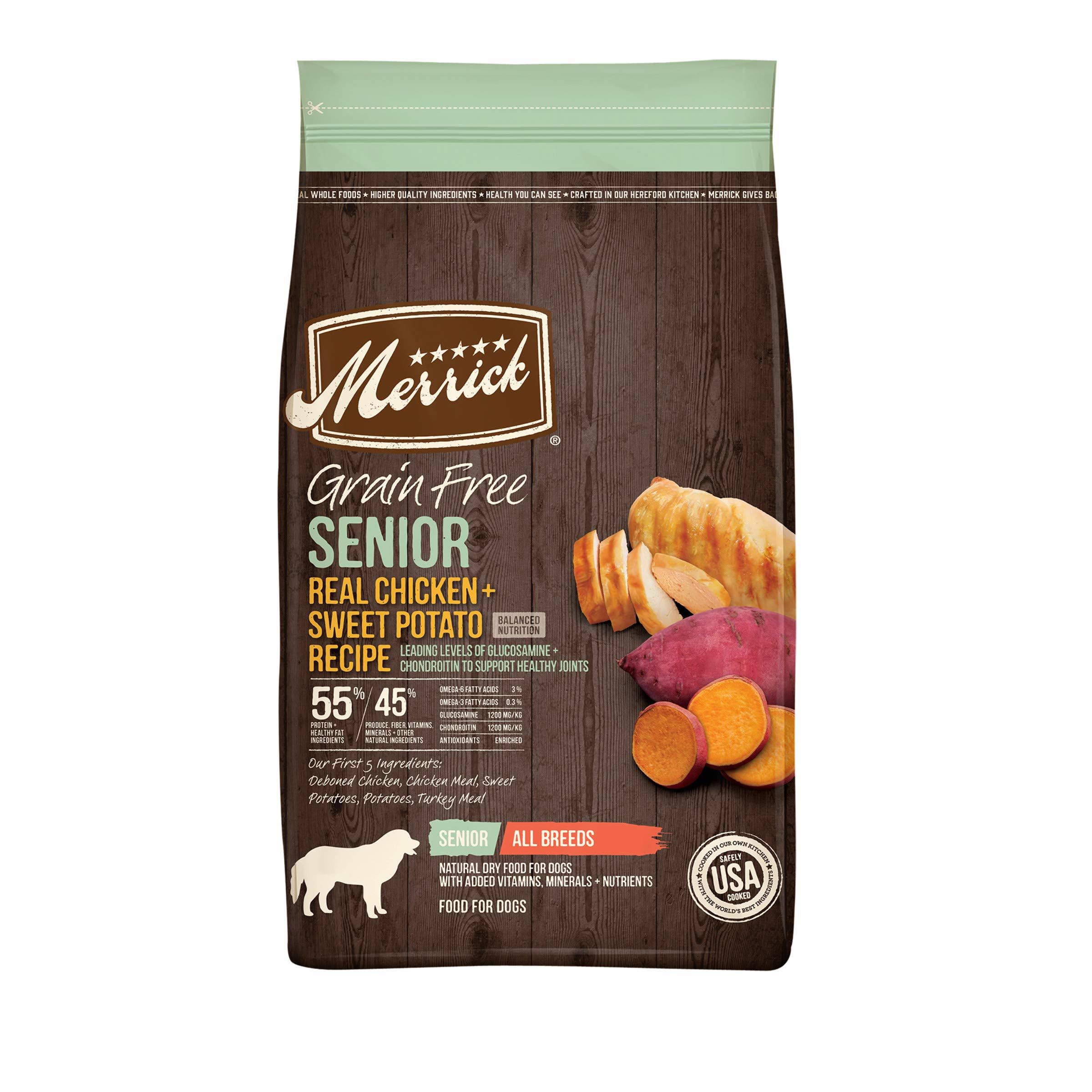 Merrick Grain Free Real Chicken & Sweet Potato Recipe Senior Dry Dog Food, 10 lbs.