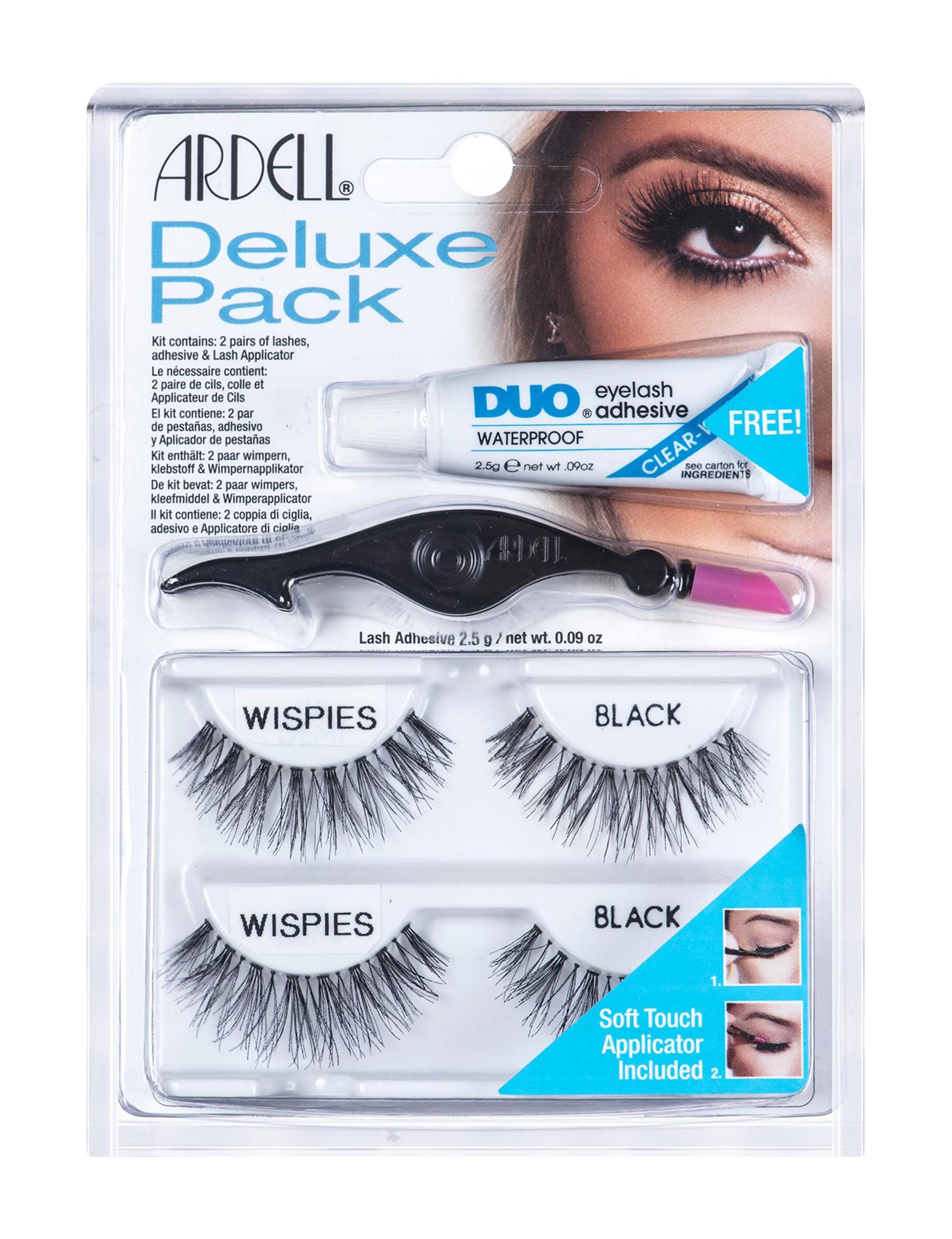 Ardell Deluxe Pack Wispies Black Lashes - Glue and Applicator