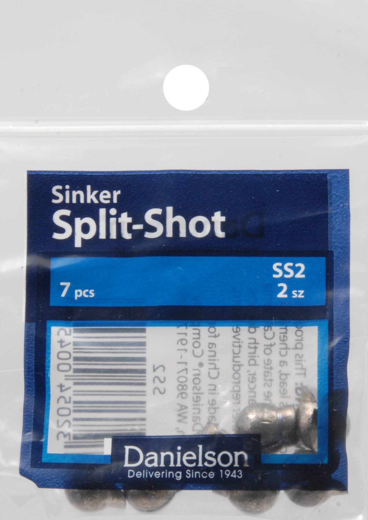 Danielson Removable Split Shot Sinkers - Size 2