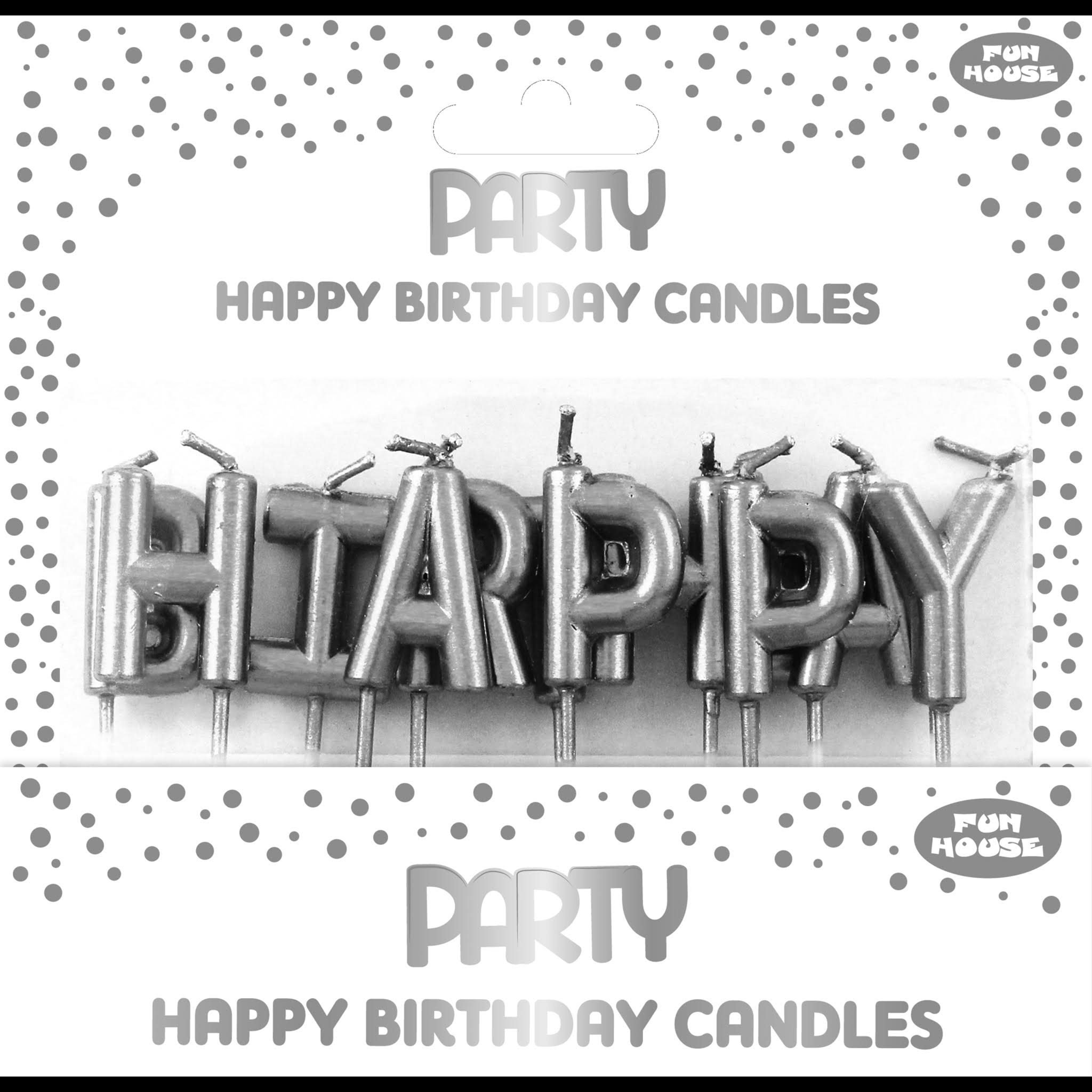 Eurowrap Happy Birthday Metallic Candles Silver Balloons