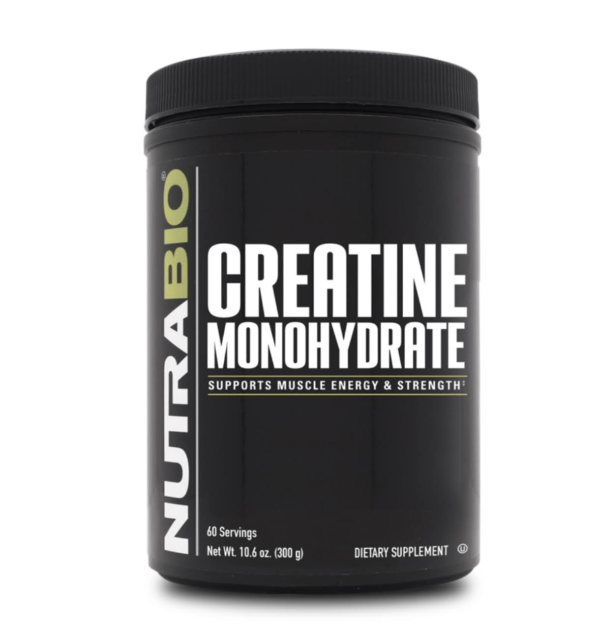 NutraBio Creatine Monohydrate (300 Grams) Micronized Strength Endurance Recovery