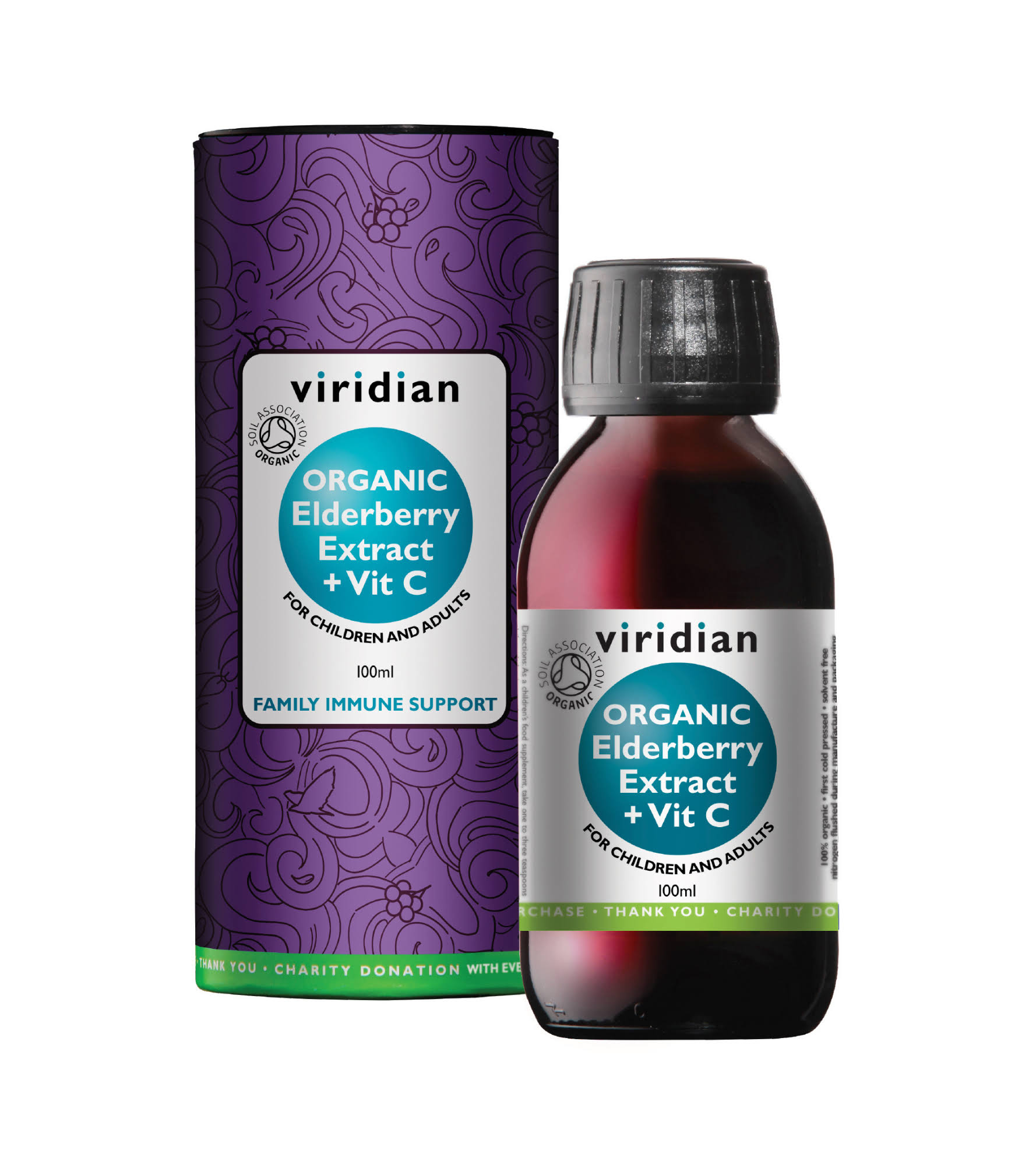Viridian Elderberry Extract + Vitamin C 100 ml Organic
