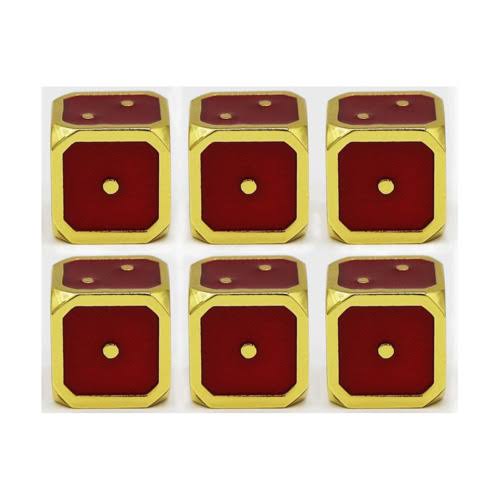 12mm D6 - Red w/Gold (6)