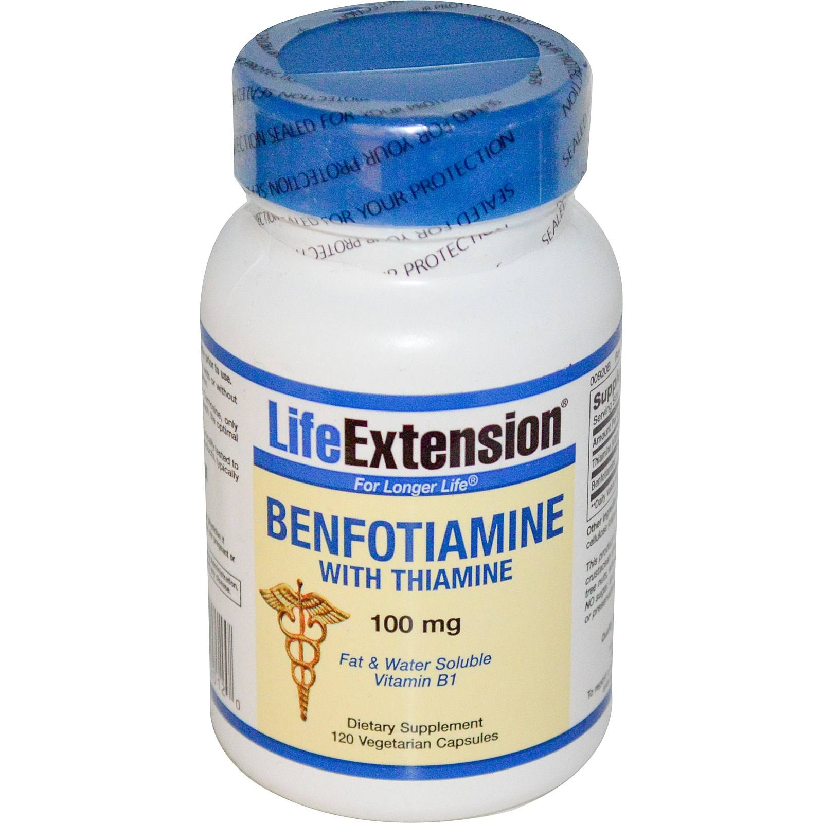Life Extension Benfotiamine Supplement - With Thiamine, 100mg, 120ct