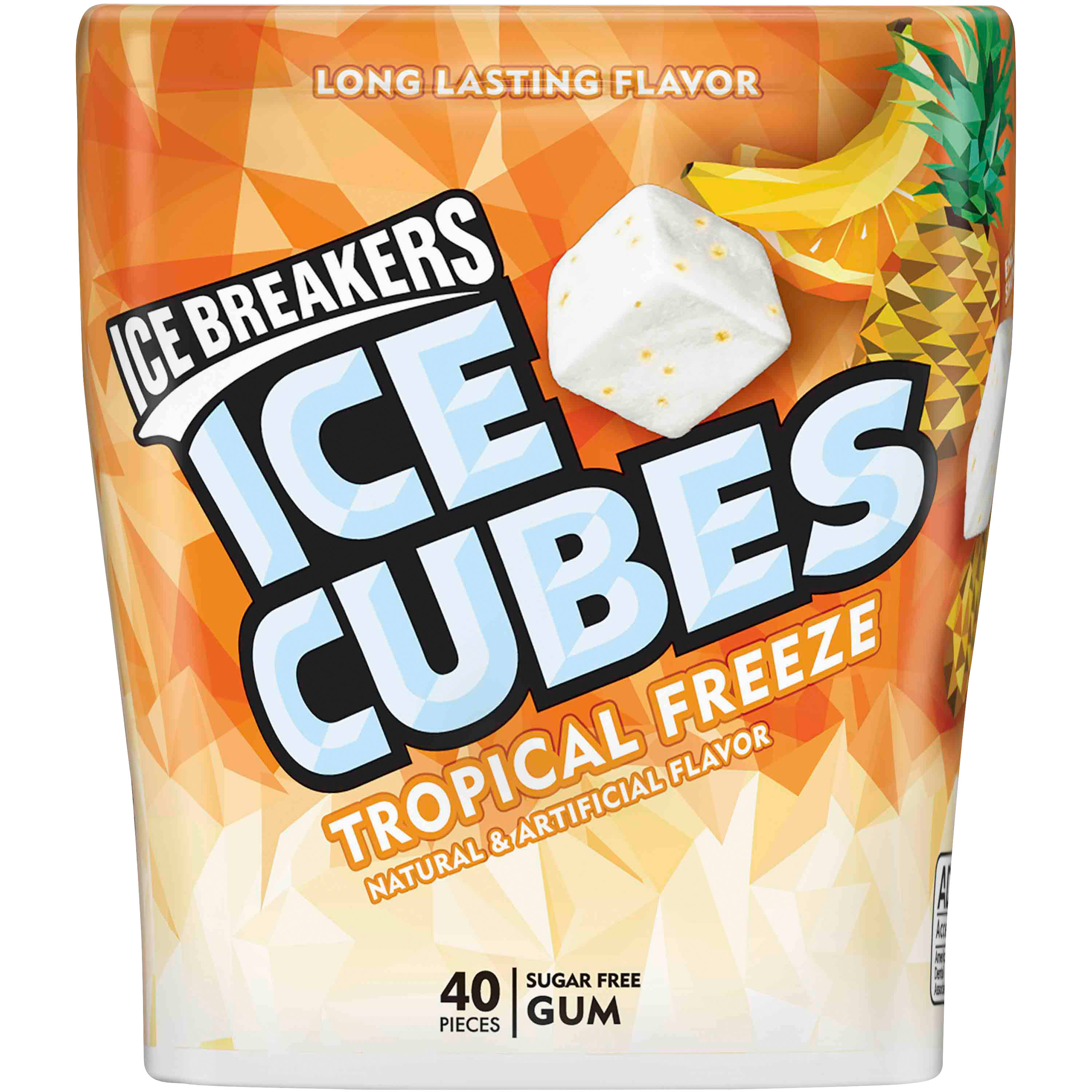 Ice Breakers Ice Cubes Gum, Sugar Free, Tropical Freeze - 40 pieces