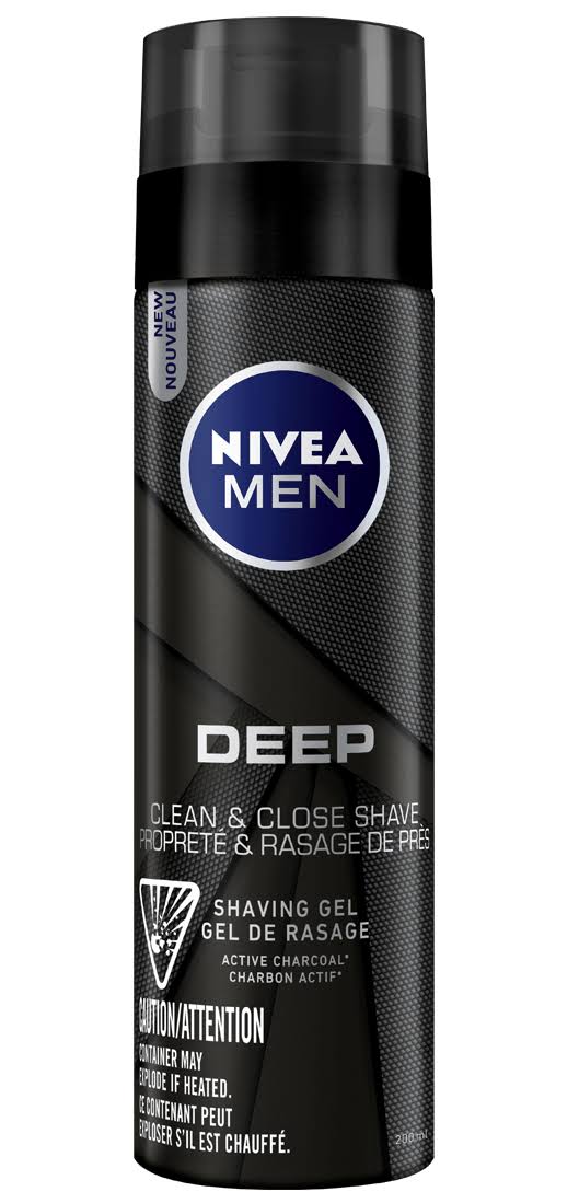 Nivea Men Deep Shaving Gel - with Active Charcoal, 200ml