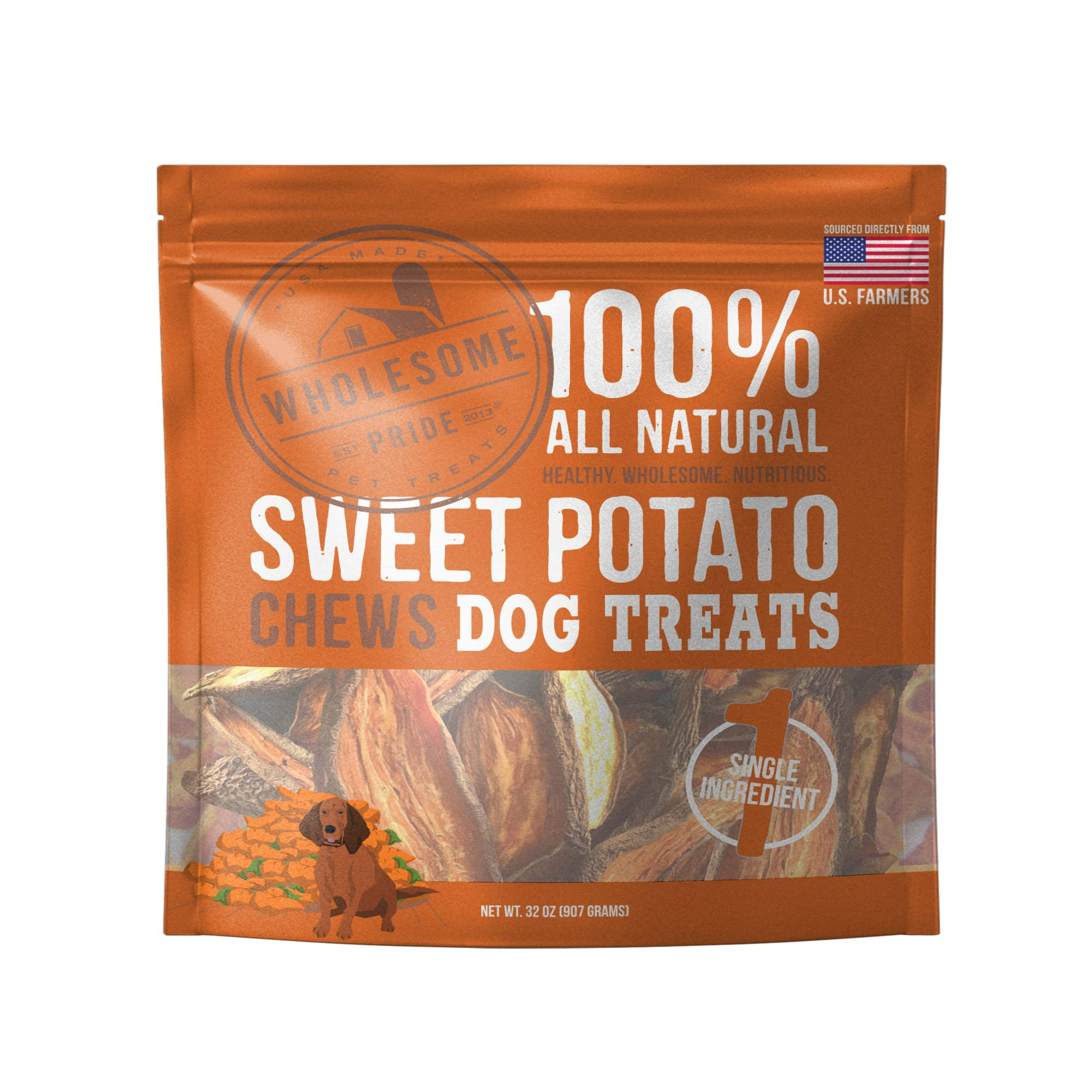 Wholesome Pride Chews Dog Treats - Sweet Potato - 32 oz Bag