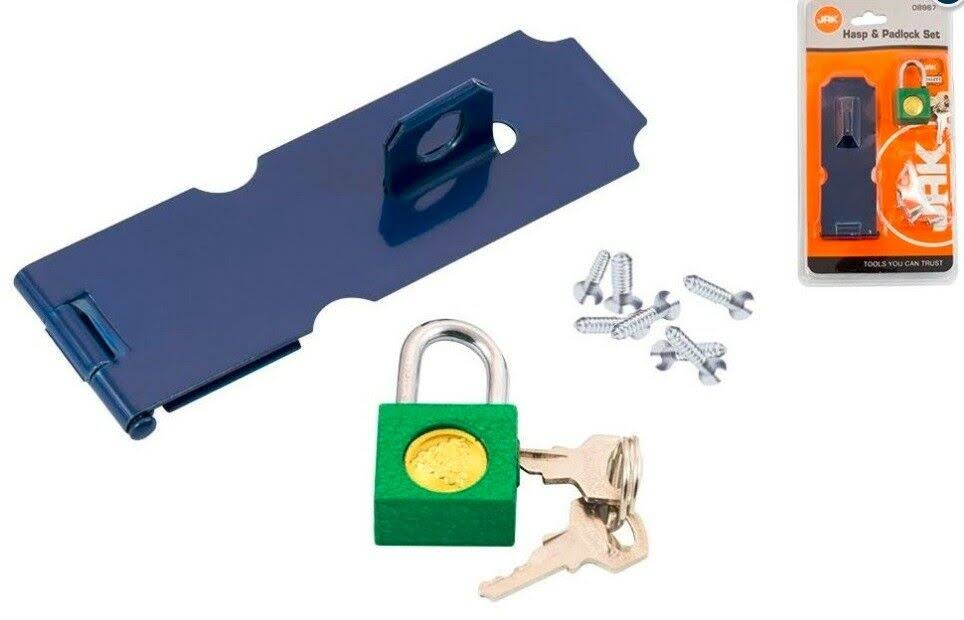 Quality Hasp & Padlock Security Lock Set 2 Keys with Fittings