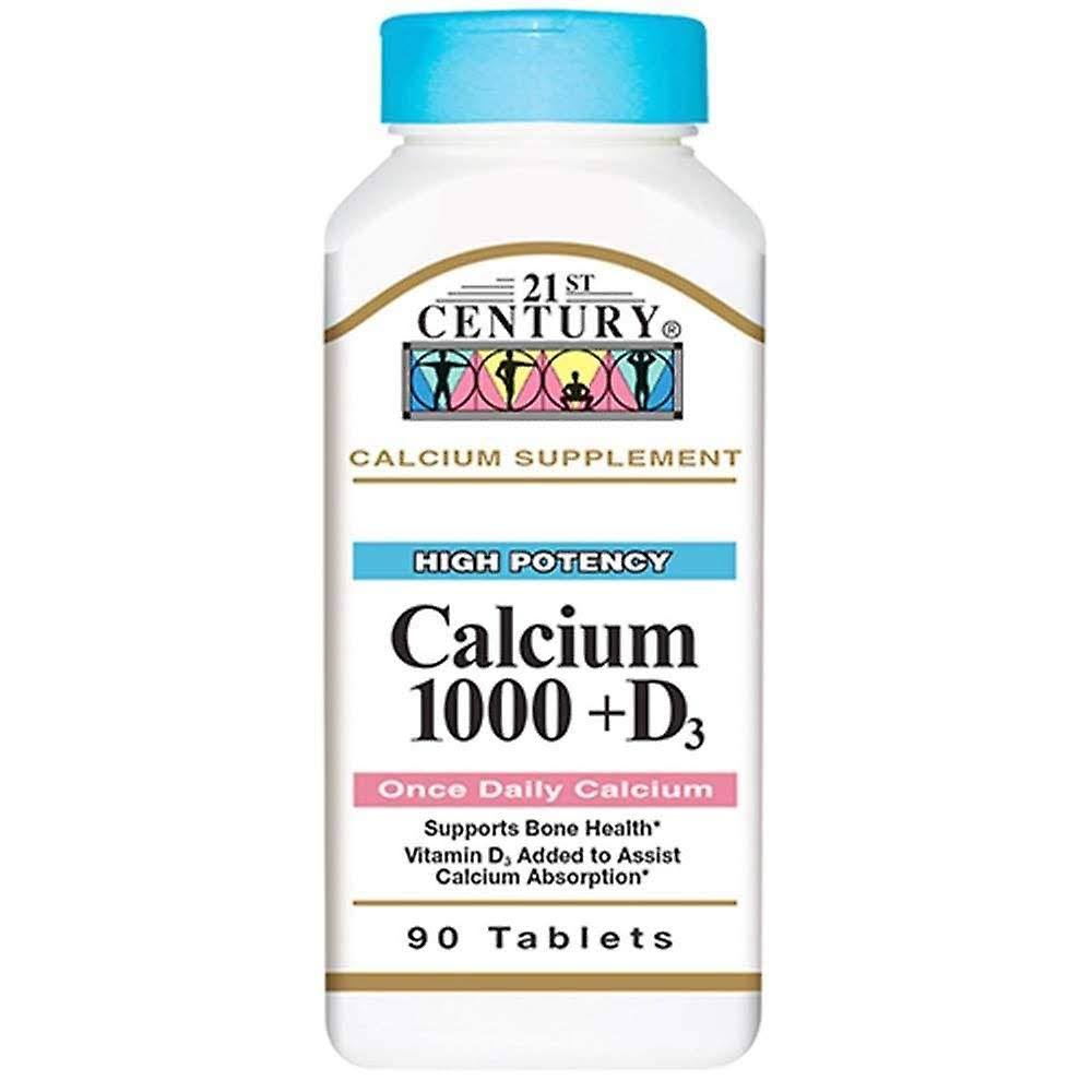 21st Century Calcium 1000 +D3 Calcium Supplement - 90 Tablets