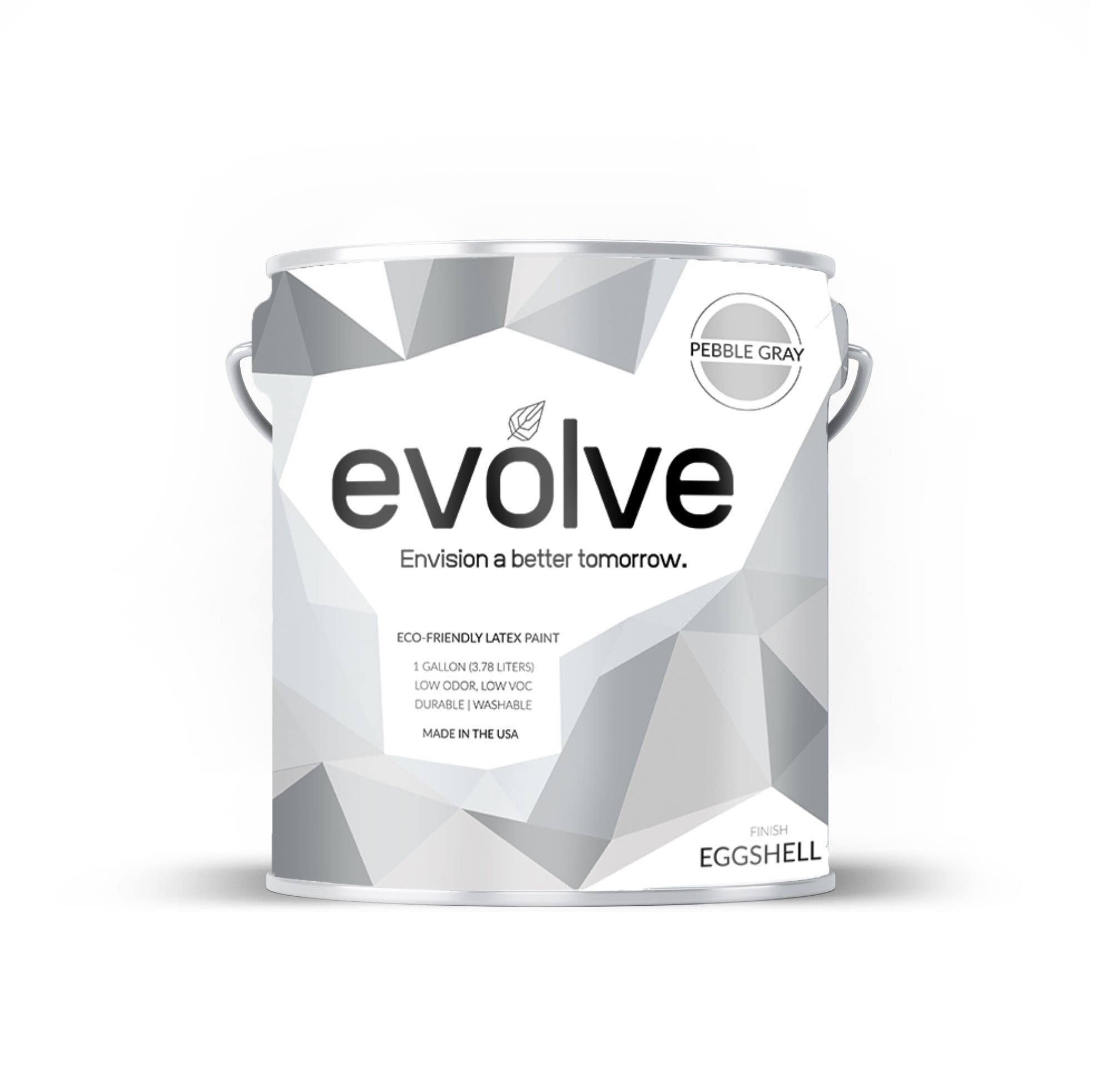 Evolve Paint & Primer: Environment-friendly, Low Sheen with One-Coat Coverage for Interior & Exterior Surfaces (Pebble Gray, 1-Gallon)
