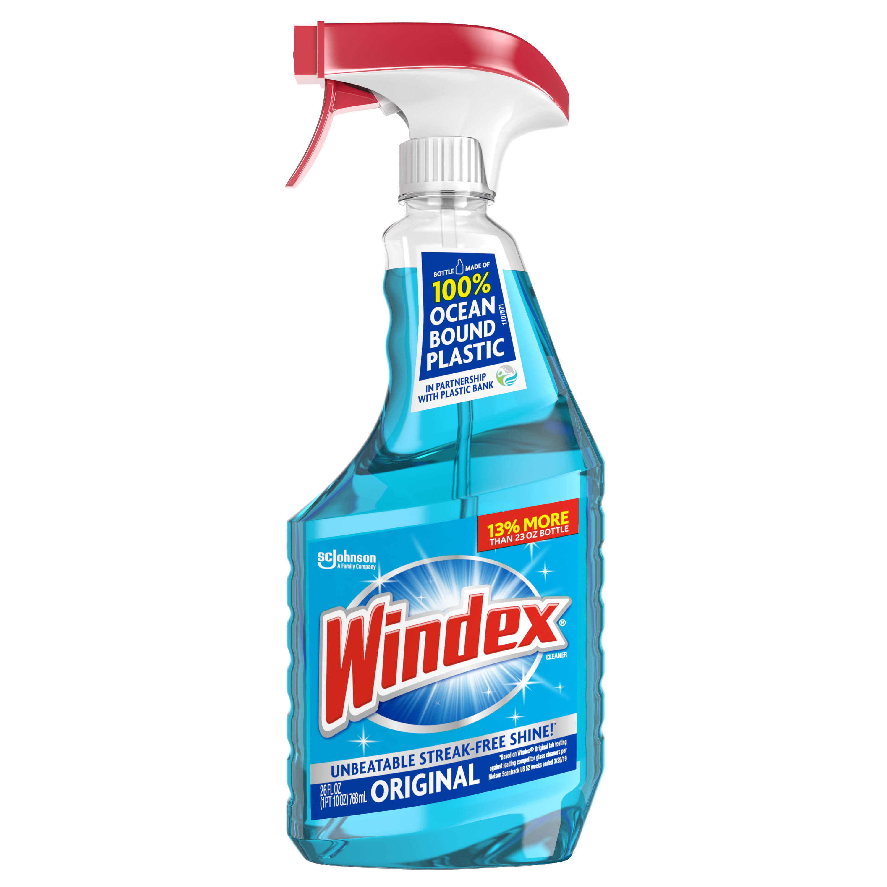 Windex Glass Cleaner Spray Bottle, Original Blue, 26 fl oz