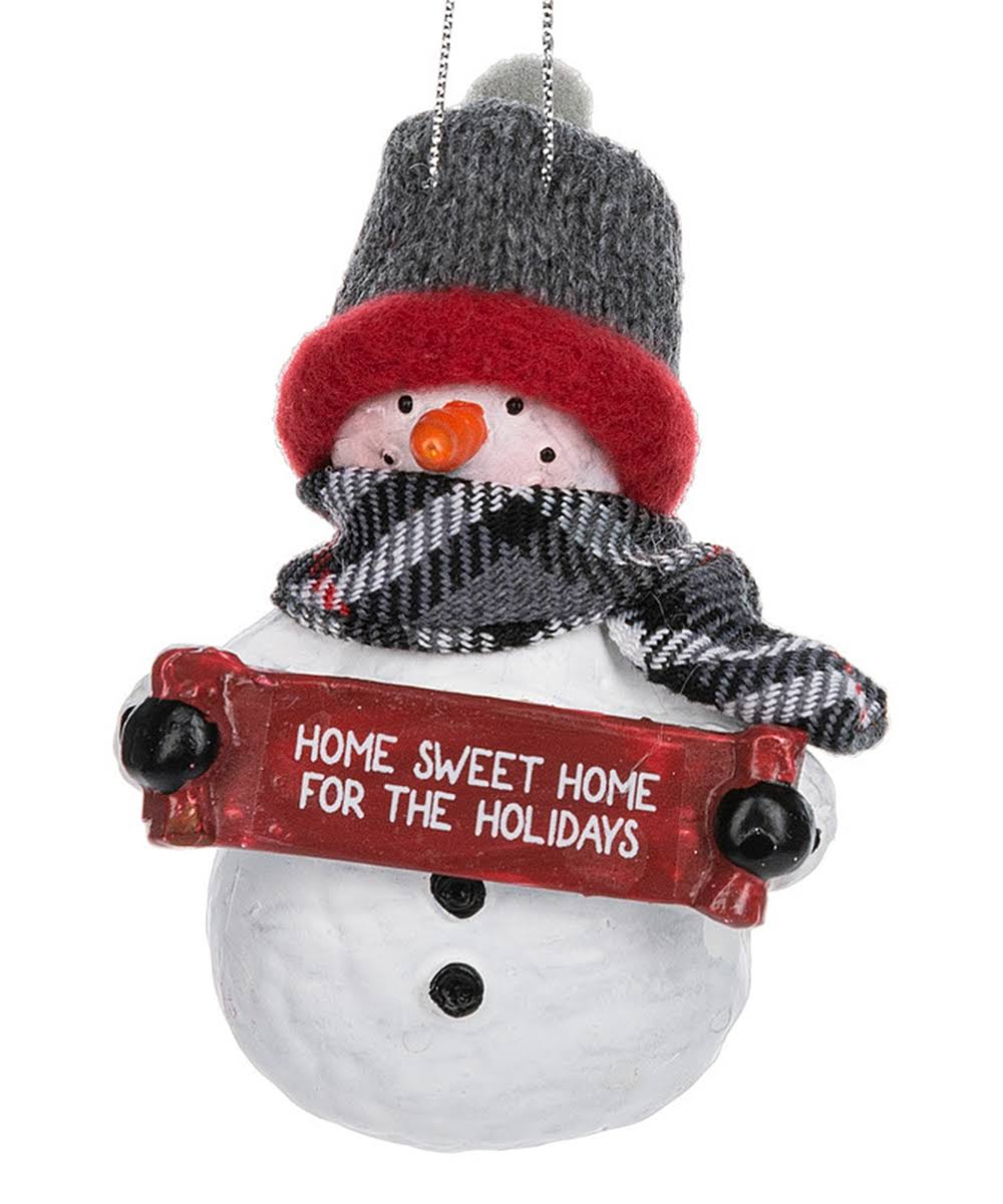 Ganz White 'Home Sweet Home For The Holidays' Snowman Ornament One-Size