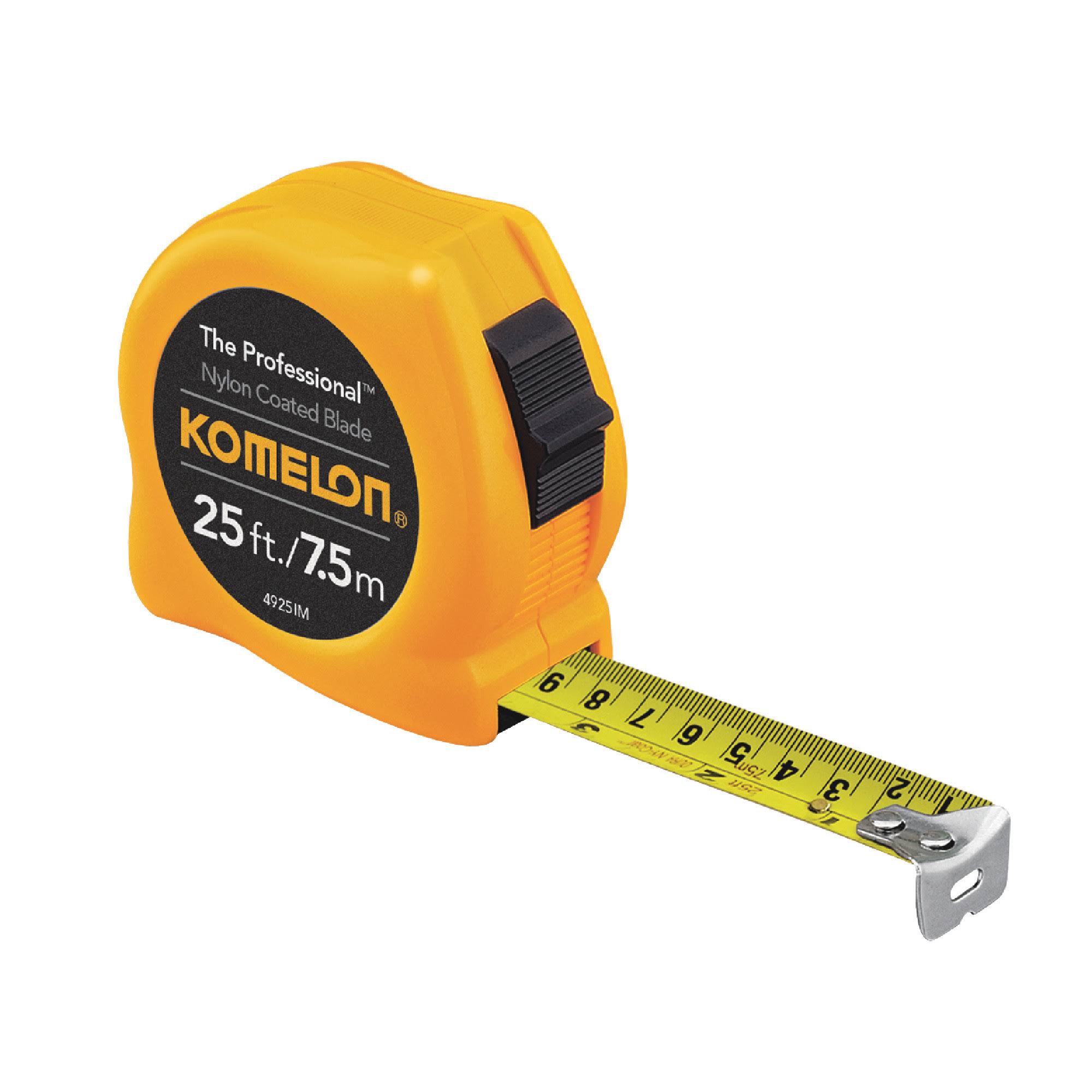 Komelon 4925IM The Professional Metric Scale Power Tape - Yellow, 25'