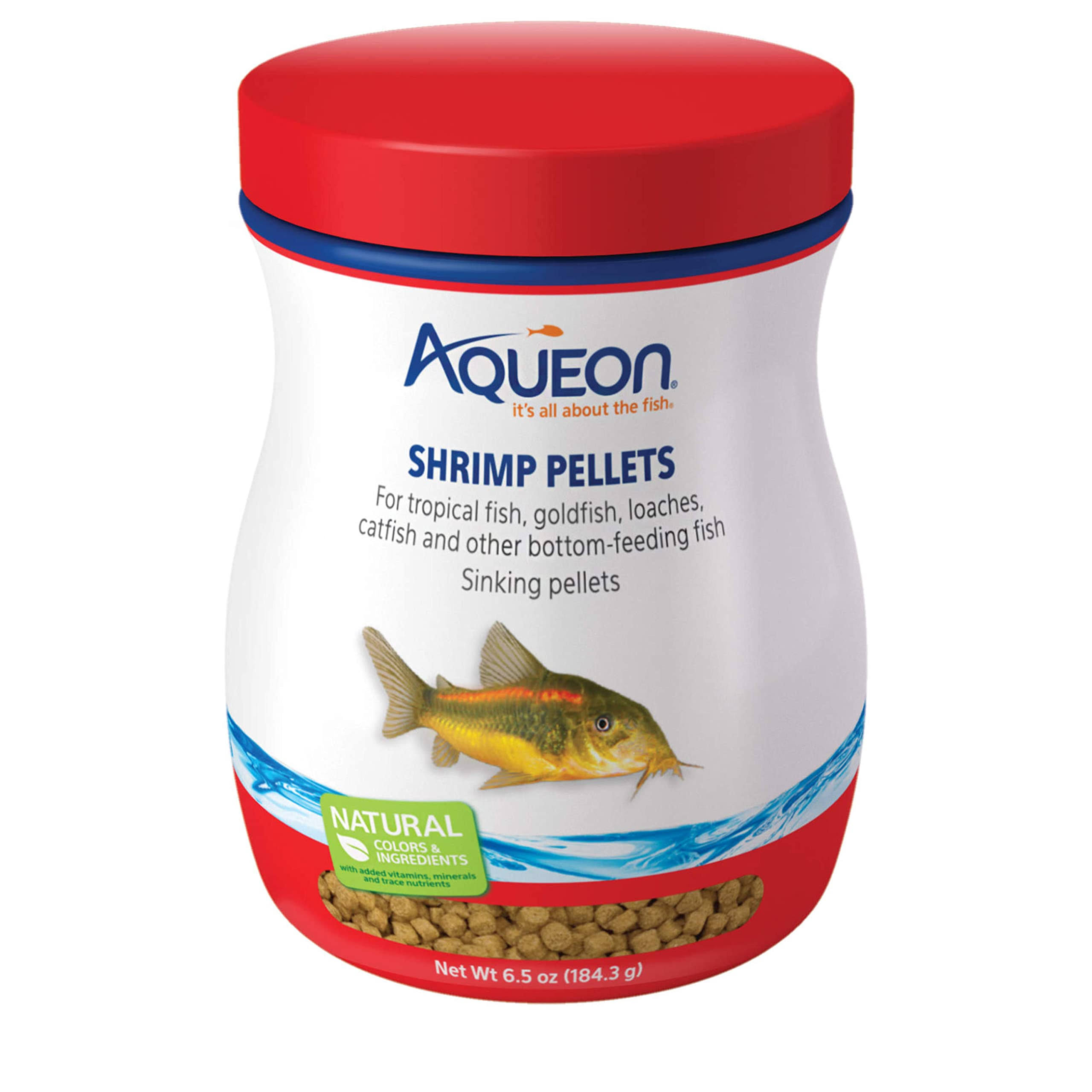 Aqueon Fish Food Pellets - Shrimp, 184g