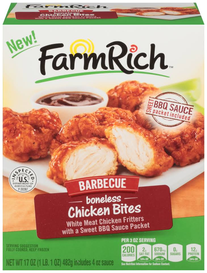 Farm Rich Boneless Chicken Bites - 481g, Barbecue Sauce