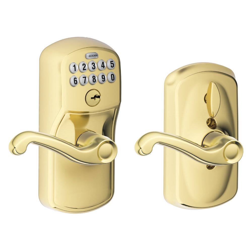 Schlage Lock FE595VPLY-FLA50 Electronic Entry Lever Light Brass