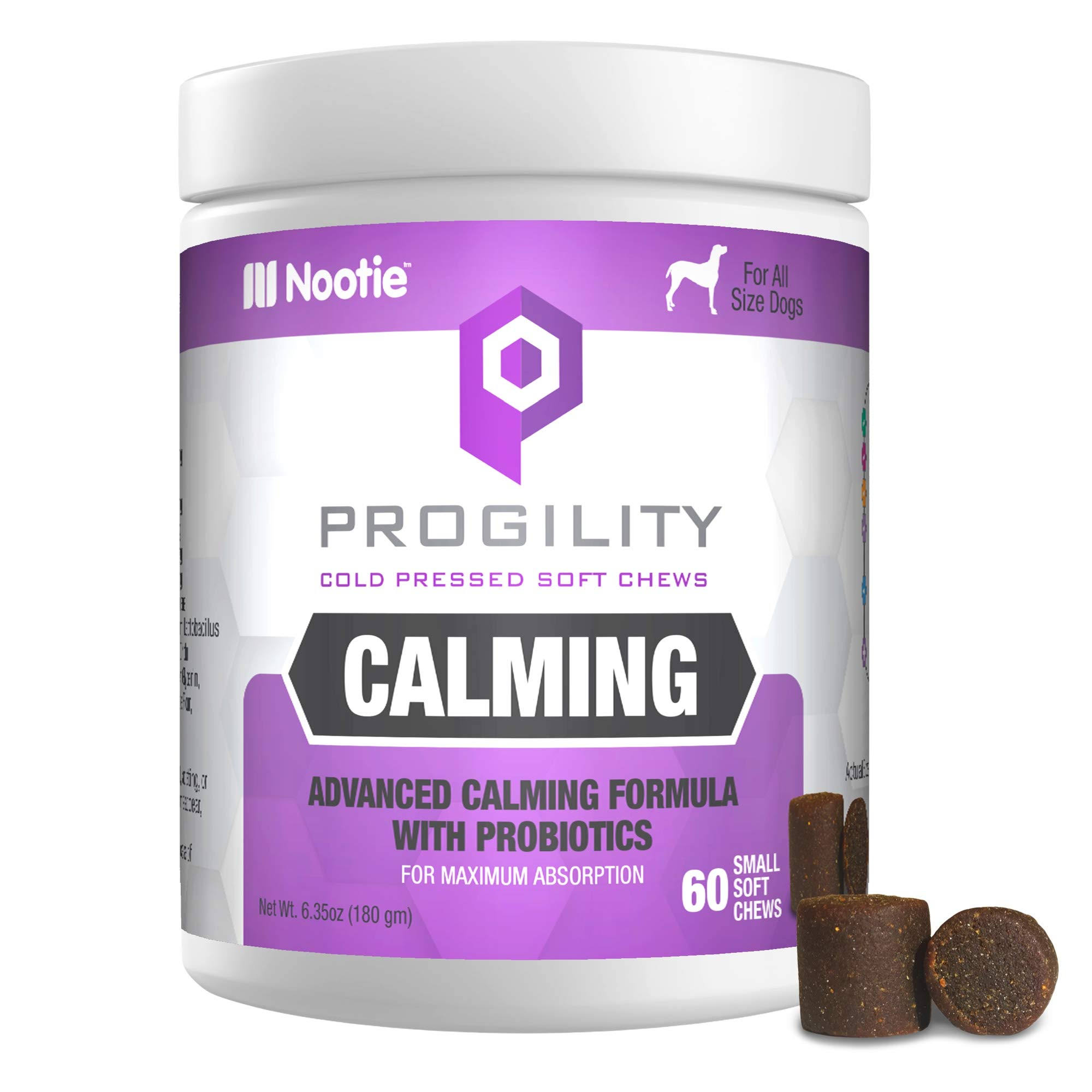 Progility - Calming - Cold Pressed Soft Chews (60 or 90 Count) Multi-Color Calming - Small Size Soft Chew - 60 Count