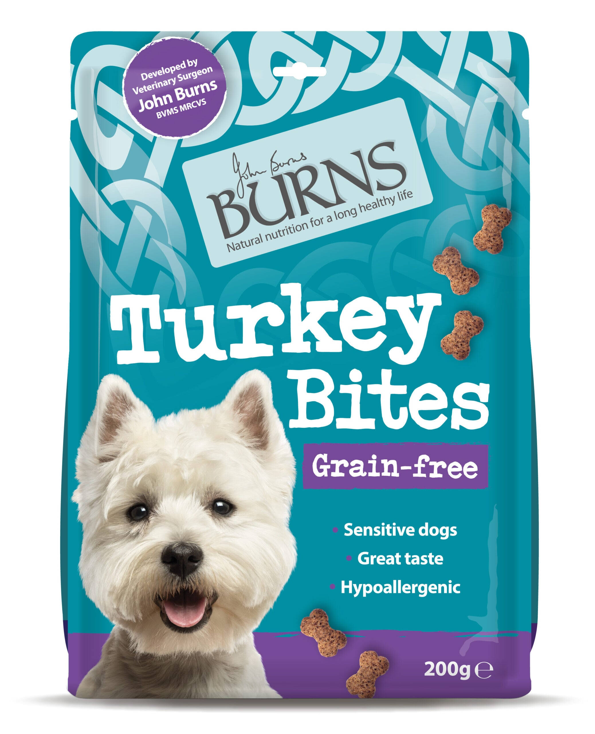 Burns Grain Free Turkey Bites Dog Treats 200g