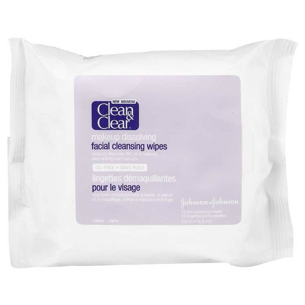 Clean and Clear Makeup Dissolving Facial Cleansing Wipes - 25ct
