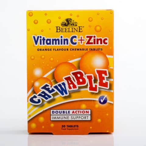 Beeline Vitamin C and Zinc Chewable Tablets - Orange Flavor, 30pk
