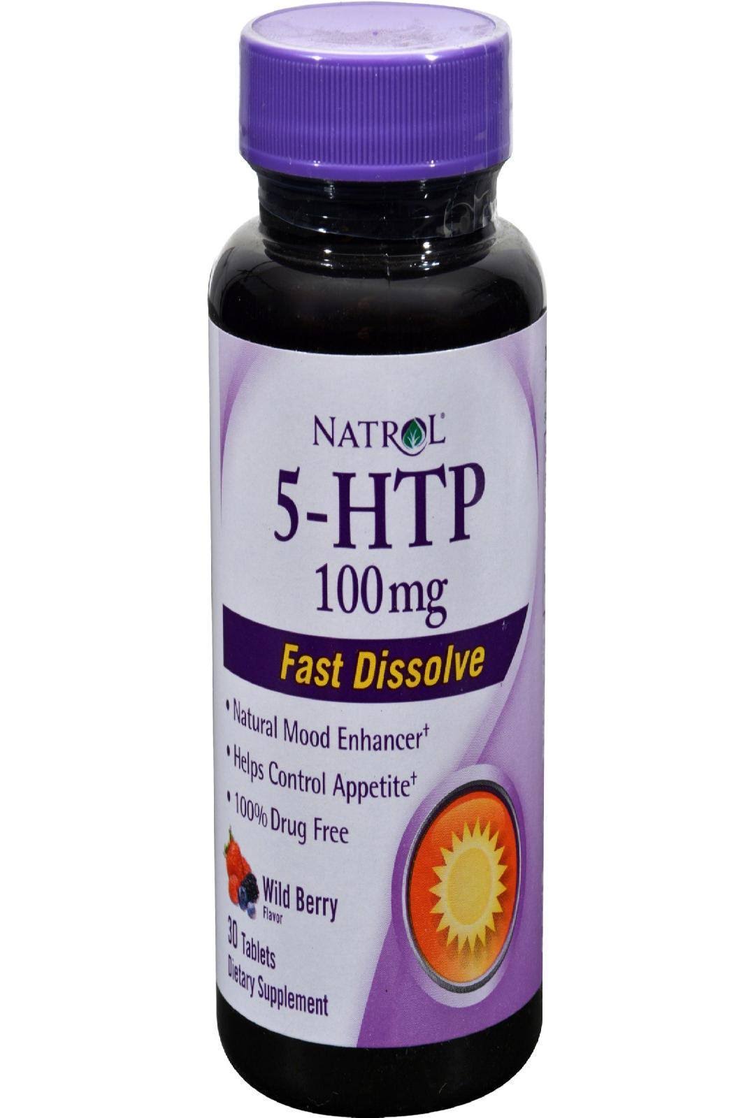 Natrol 5-HTP 100mg Fast Dissolve Dietary Supplement - Wild Berry, 30 Tablets