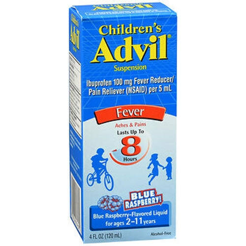 Advil Children's Suspension, 100 mg, Fever, Liquid, Blue Raspberry - 4 fl oz