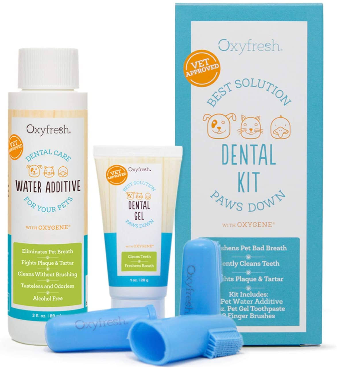 Oxyfresh Premium Pet Dental Kit for Dogs and Cats Easy Pet Fresh