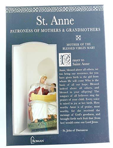 Roman, Inc. St. Anne Figure and Prayer Card Sacrament Catholic