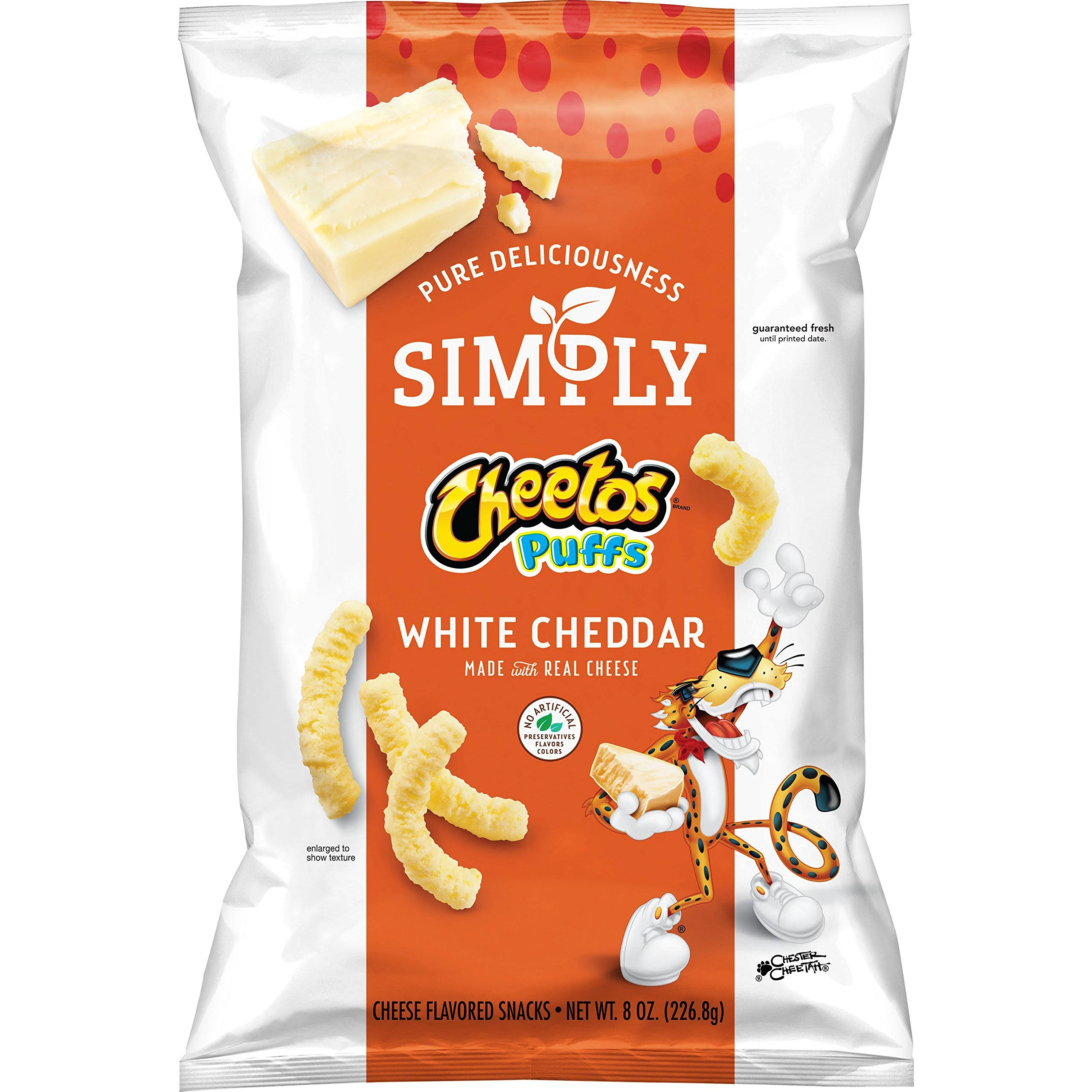 Simply Cheetos Puffs Snacks - White Cheddar Cheese Flavored, 8oz