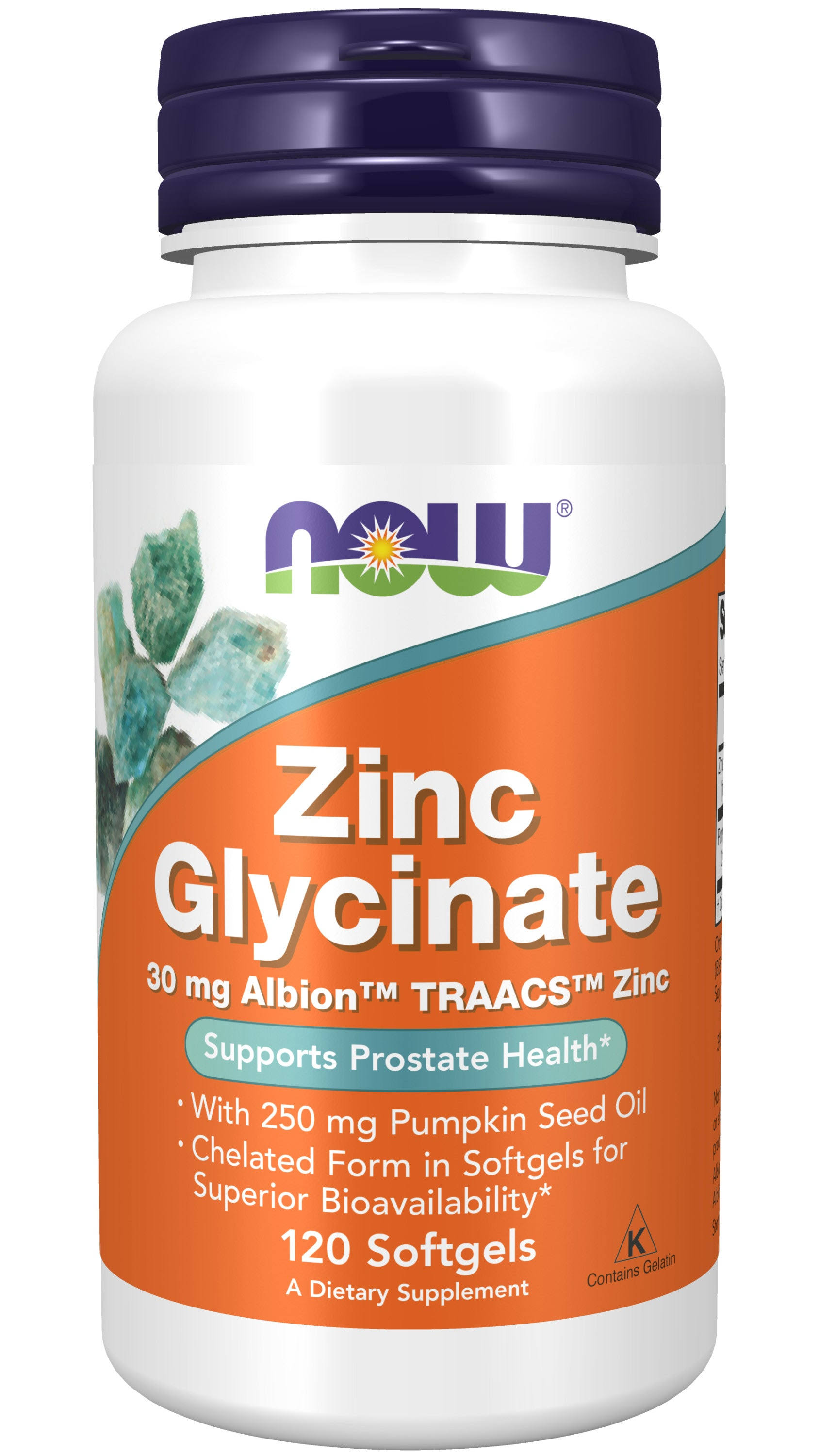 Now Foods Zinc Glycinate - 30mg, 120 Softgels