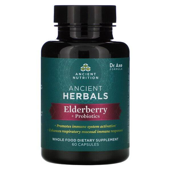 Ancient Nutrition Ancient Herbals Elderberry Probiotics 60 Capsules