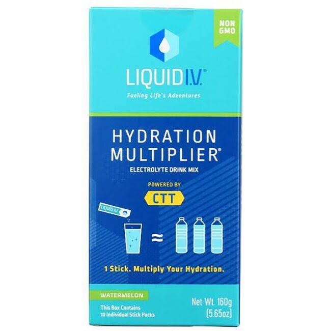 Liquid I.V. Hydration Multiplier Electrolyte Drink Mix, Watermelon - 10 stick packs, 160 g