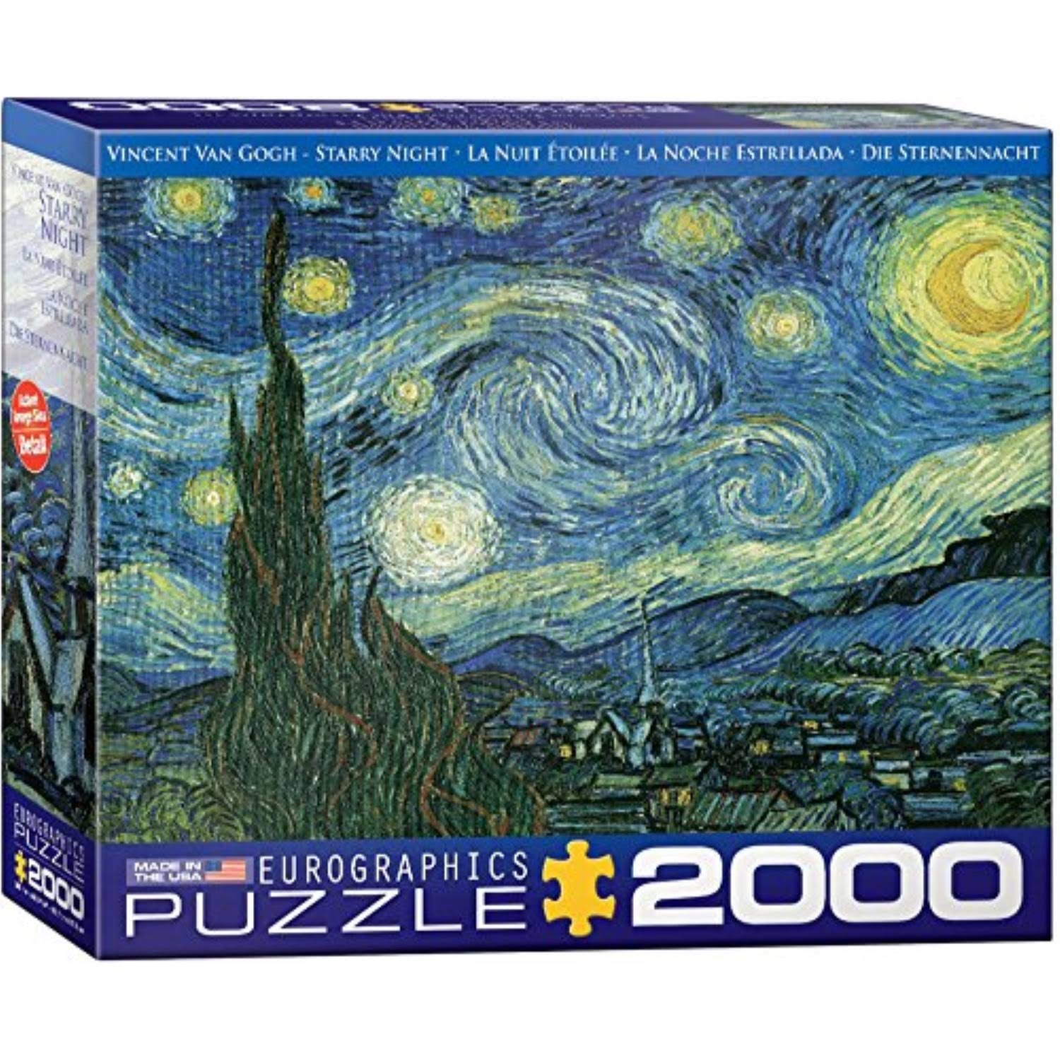 PUZZLE ARTE EUROGRAPHICS STARRY NIGHT BY VAN GOGH PANORAMA 1000 PZ
