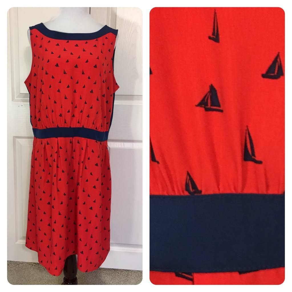 Tommy Hilfiger Dresses | Nwt! Tommy Hilfiger Sailboat Dress | Color: Blue/Red | Size: 16 | Foreverthirty's Closet