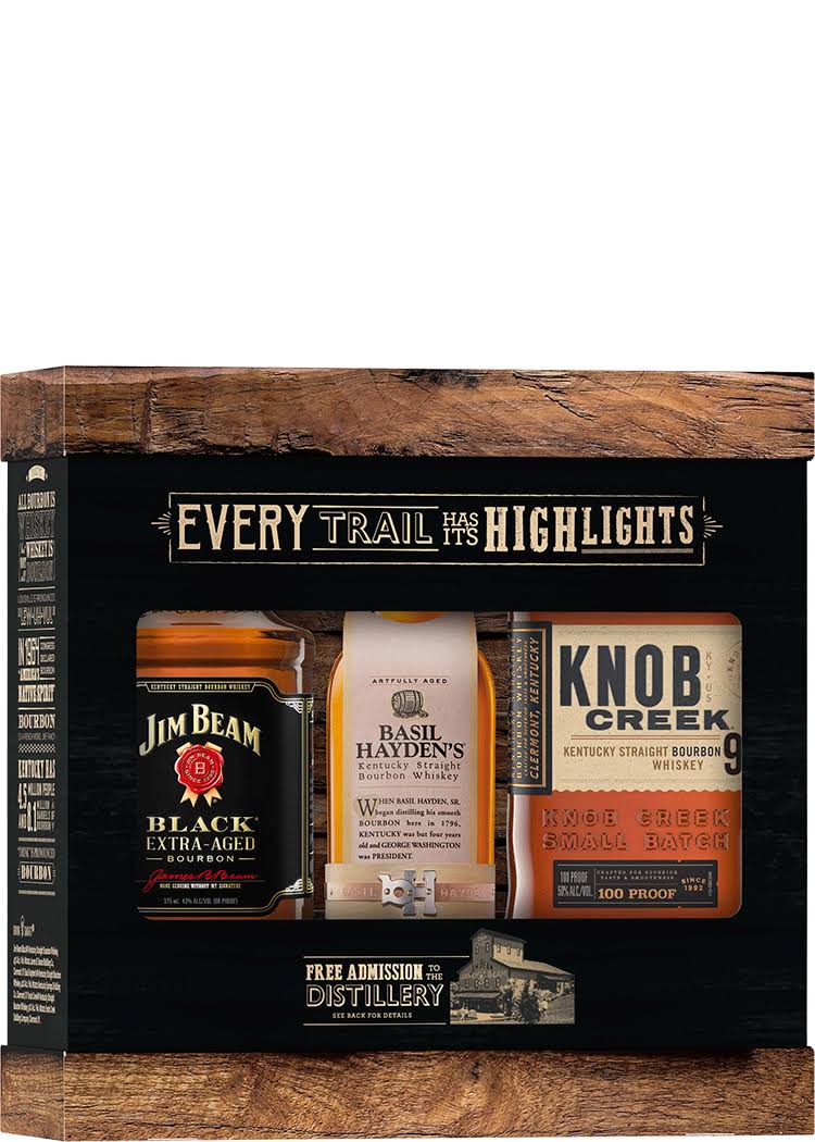 Jim Beam Bourbon Country Whiskey 3 Pack Gift Set Size 375 ml | CVS