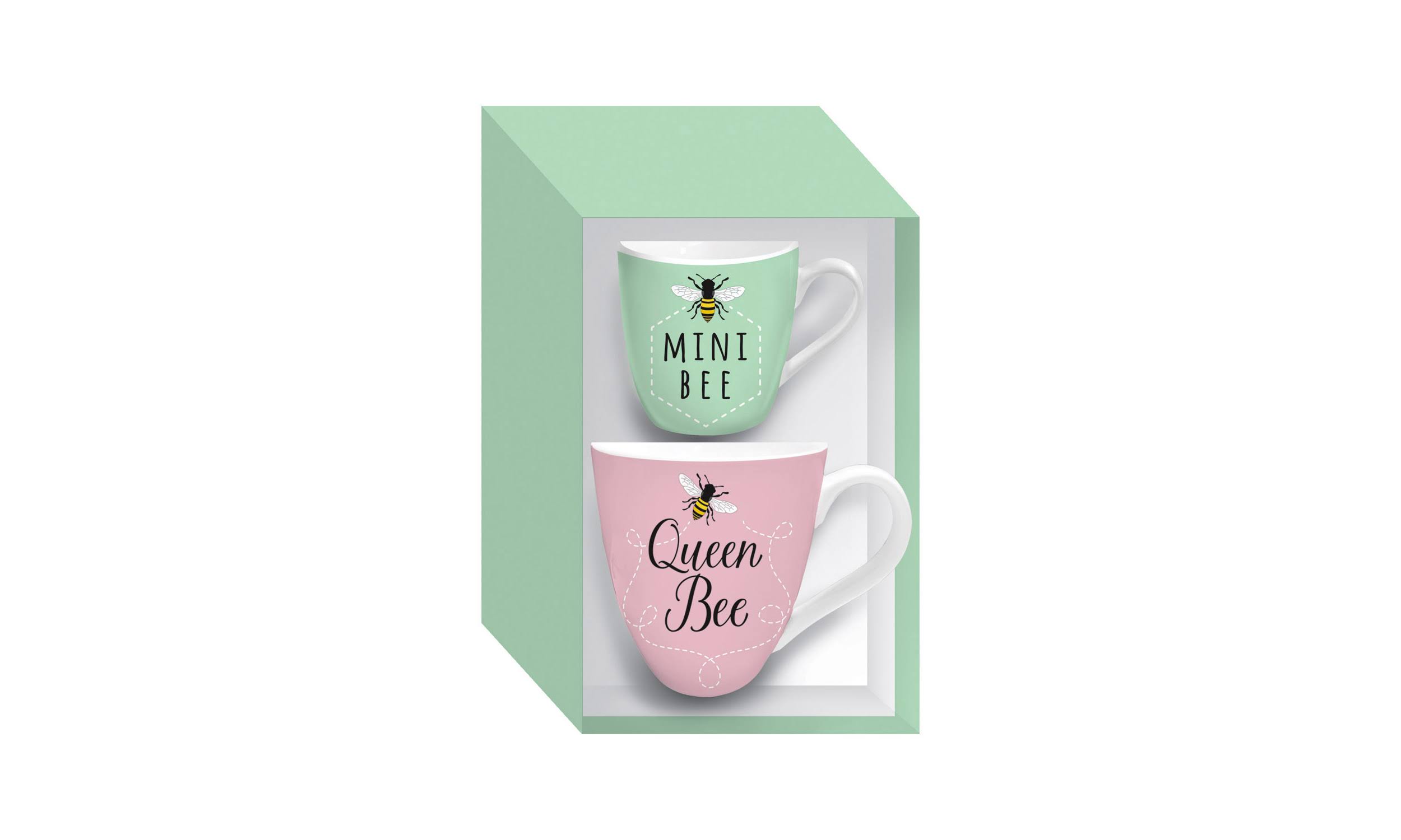 Mommy and Me Queen Bee & Mini Bee Ceramic Cup Gift Set