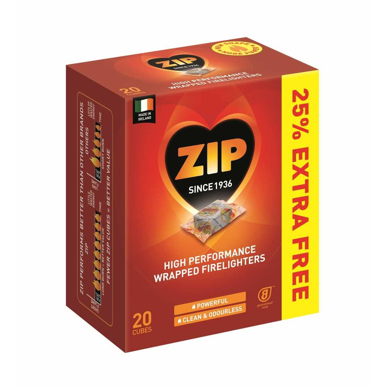 Zip Individually Wrapped Firelighters - 20 Cubes
