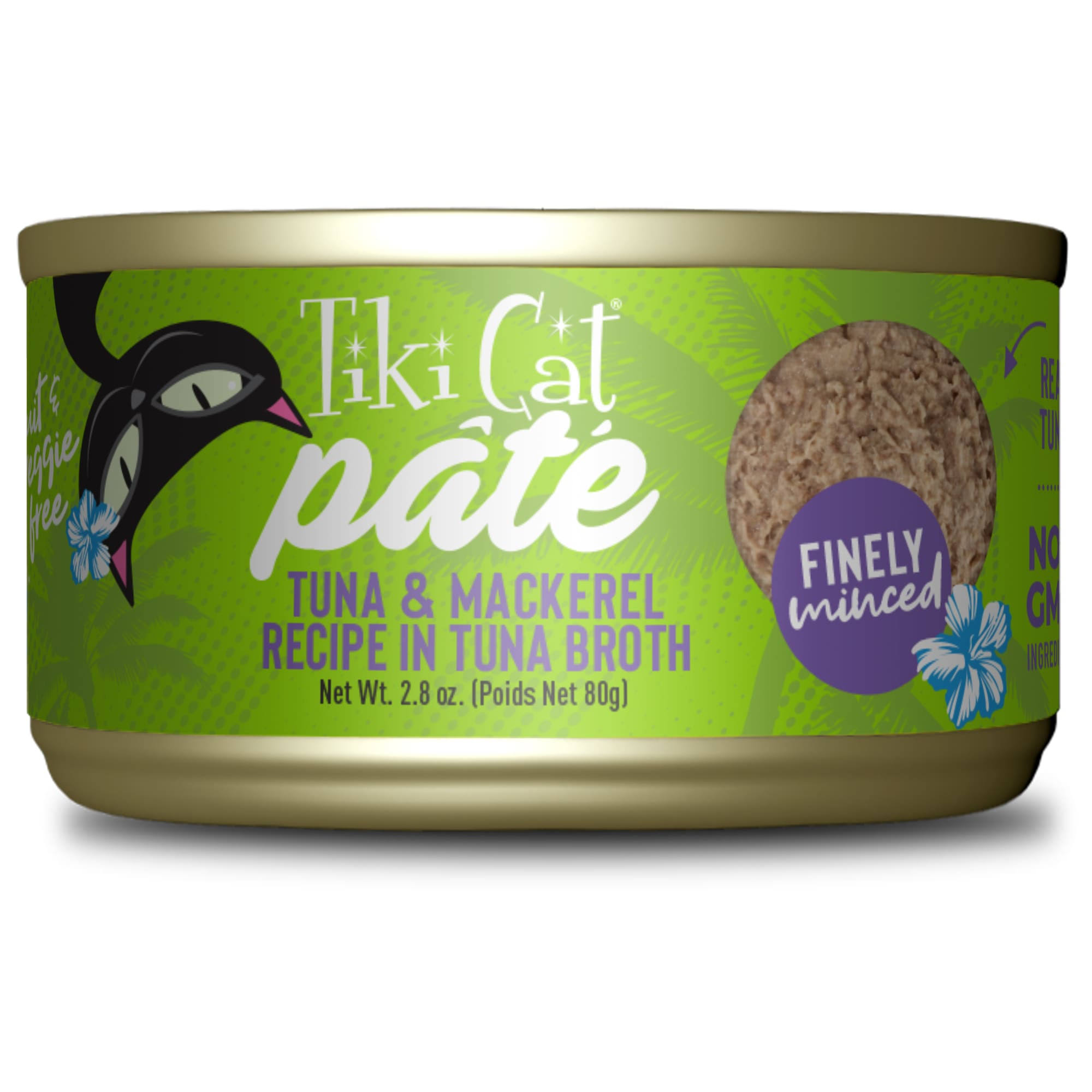 Tiki Cat Luau Ahi Tuna & Mackerel Pate Wet Cat Food, 2.8 oz.