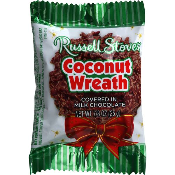 Russell Stover Coconut Wreaths - Covered In Milk Chocolate, 3pk
