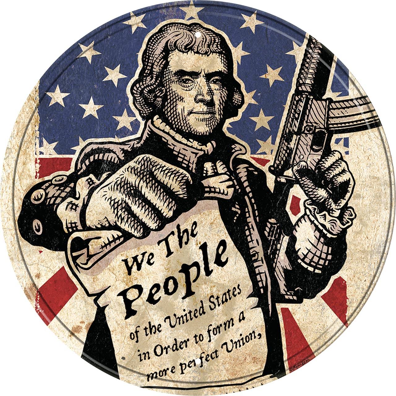 We The People 11.75" Round Metal Tin Sign - 2625