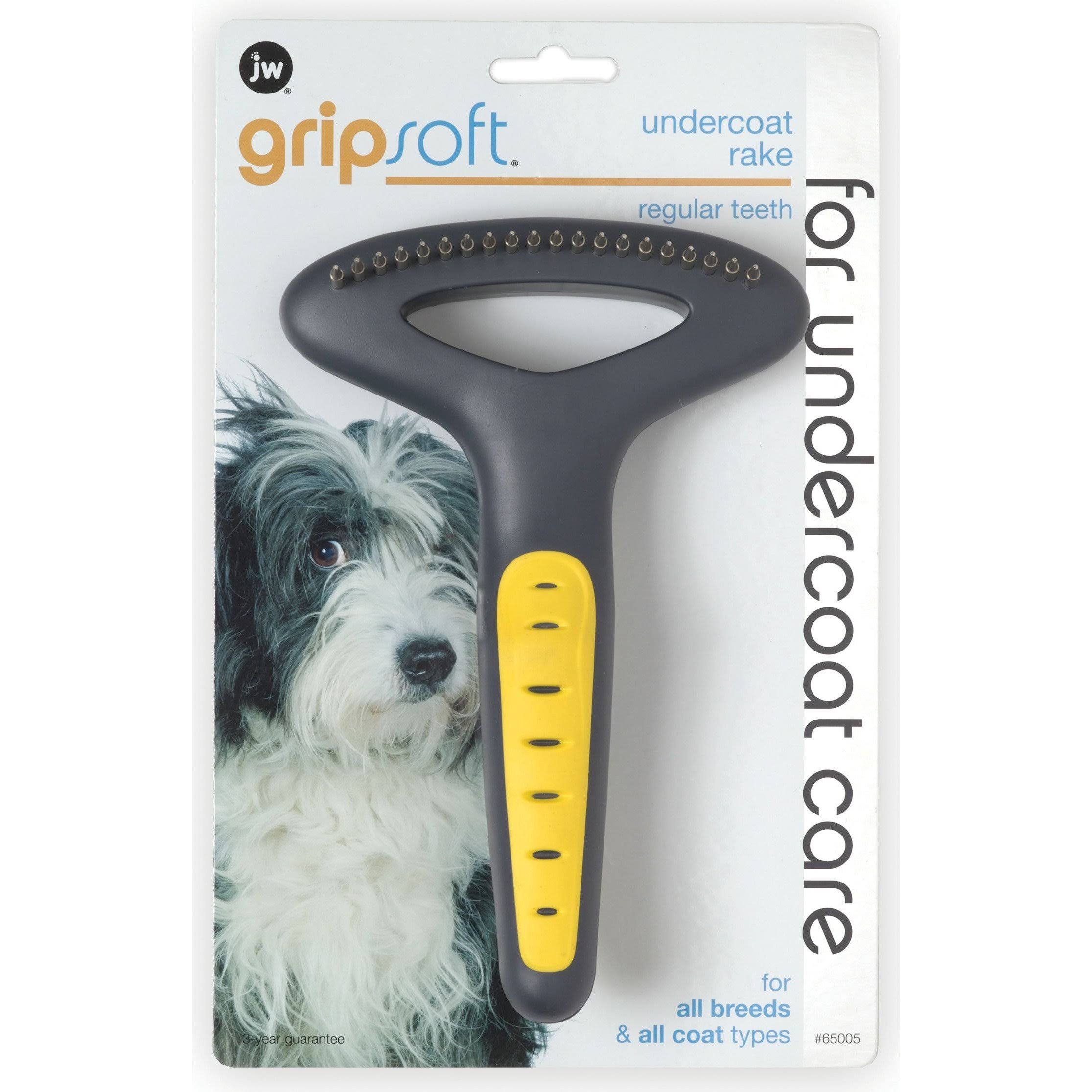 JW Pet Company GripSoft Undercoat Rake Dog Brush - Regular Teeth