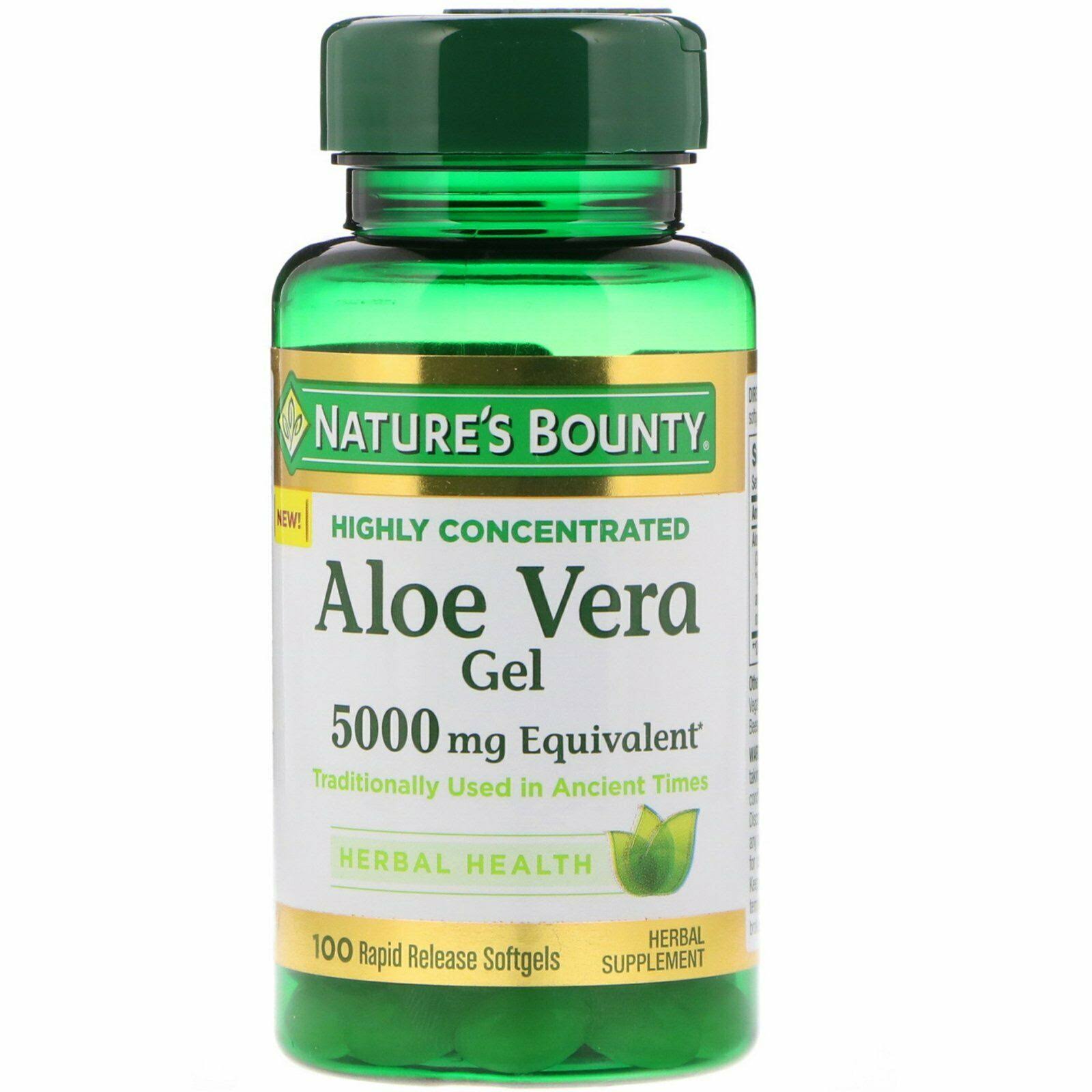 Nature's Bounty Aloe Vera Gel Supplement - 5000mg, 100 Softgels