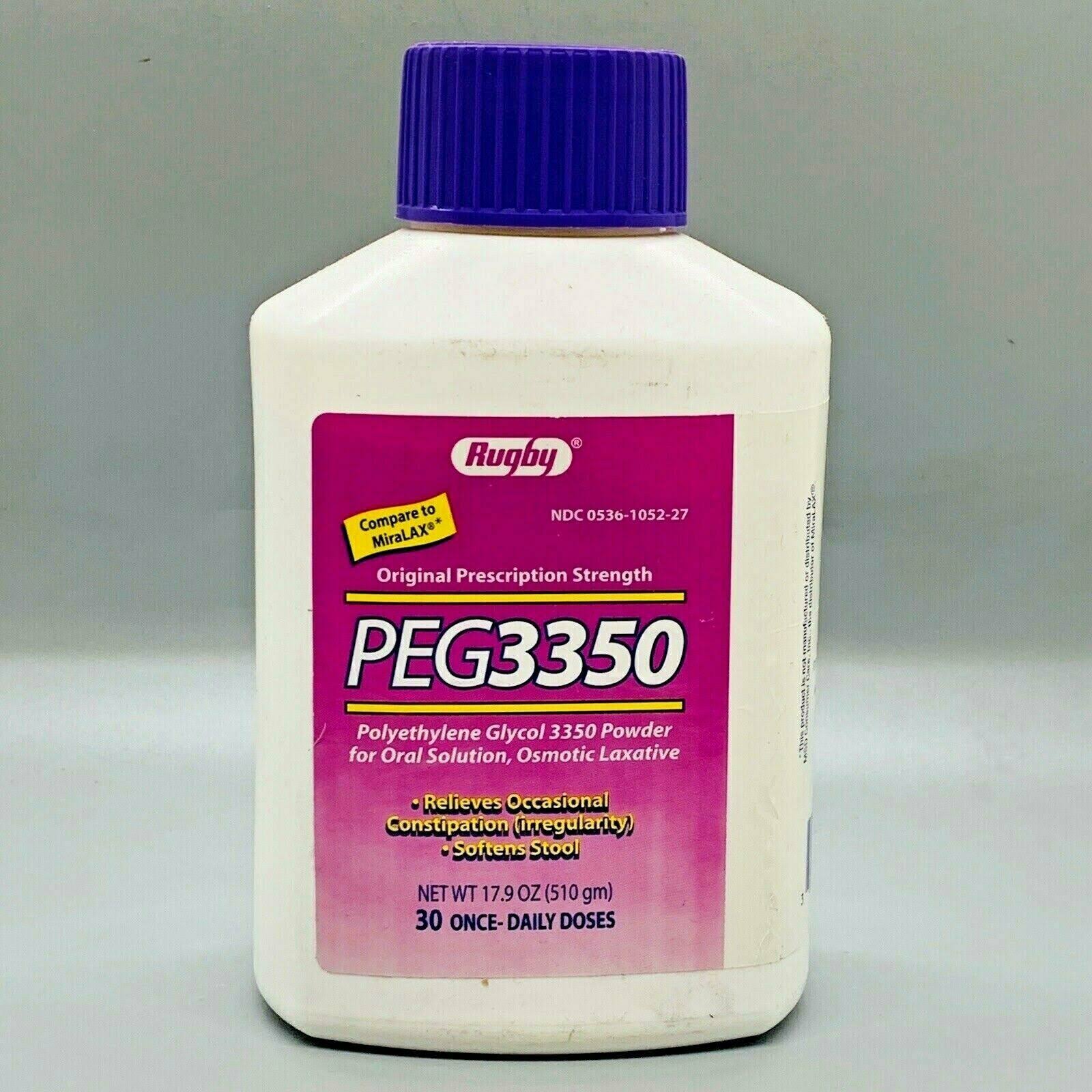 Rugby Polyethylene Glycol 3350 Powder, 17.9oz