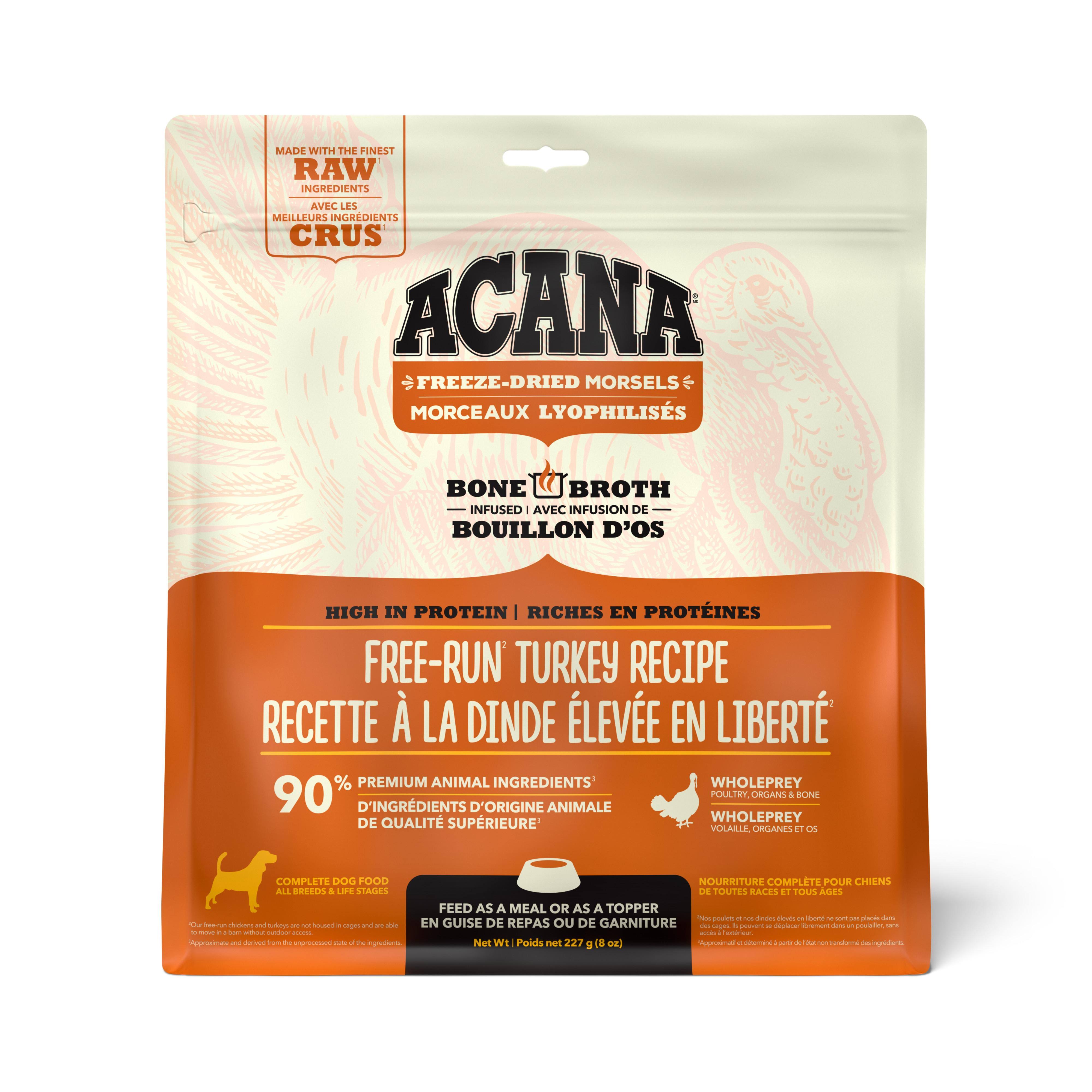 Acana Freeze-Dried Dog Food - Free-Run Turkey Recipe 8oz Morsels