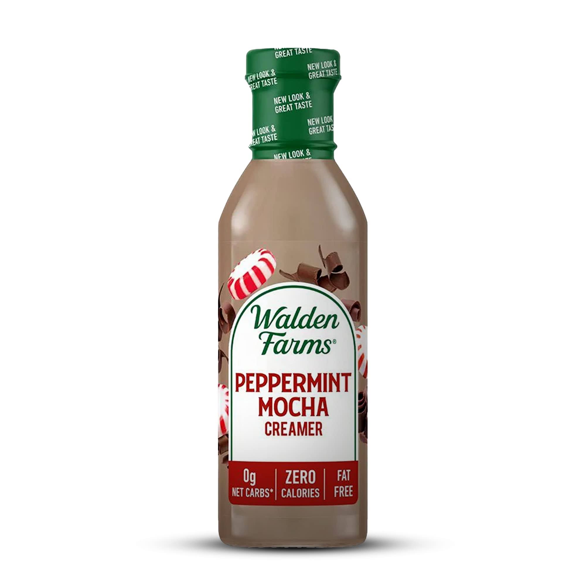 Walden Farms Peppermint Mocha Coffee Creamer 12 Oz Bottle - Fresh And Flavorful, Vegan, Paleo And Keto Friendly, Non-Dairy Milk Substitute, 0g Net