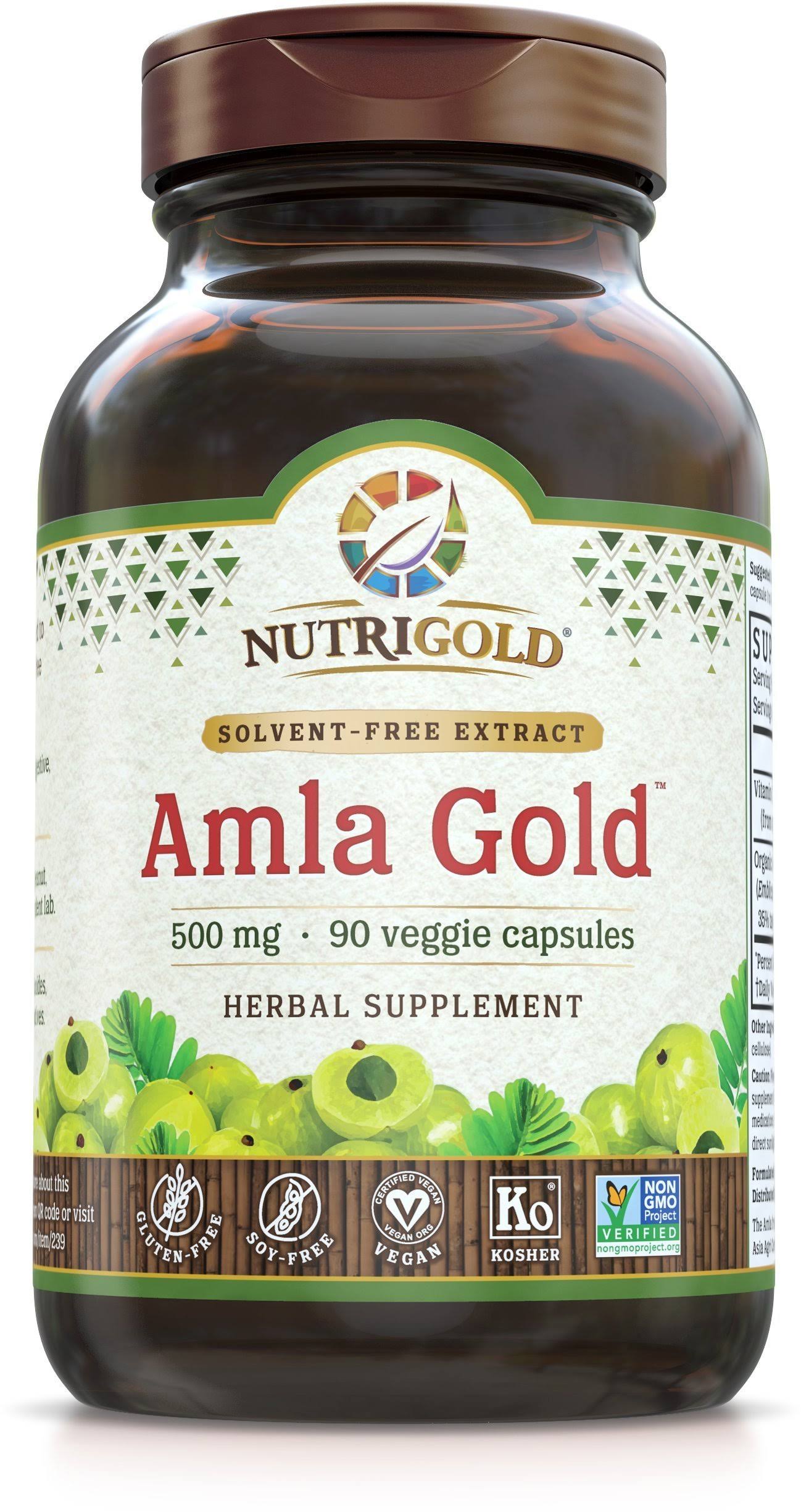 Nutrigold Amla Gold Organic Solvent Herbal Supplement - 90ct